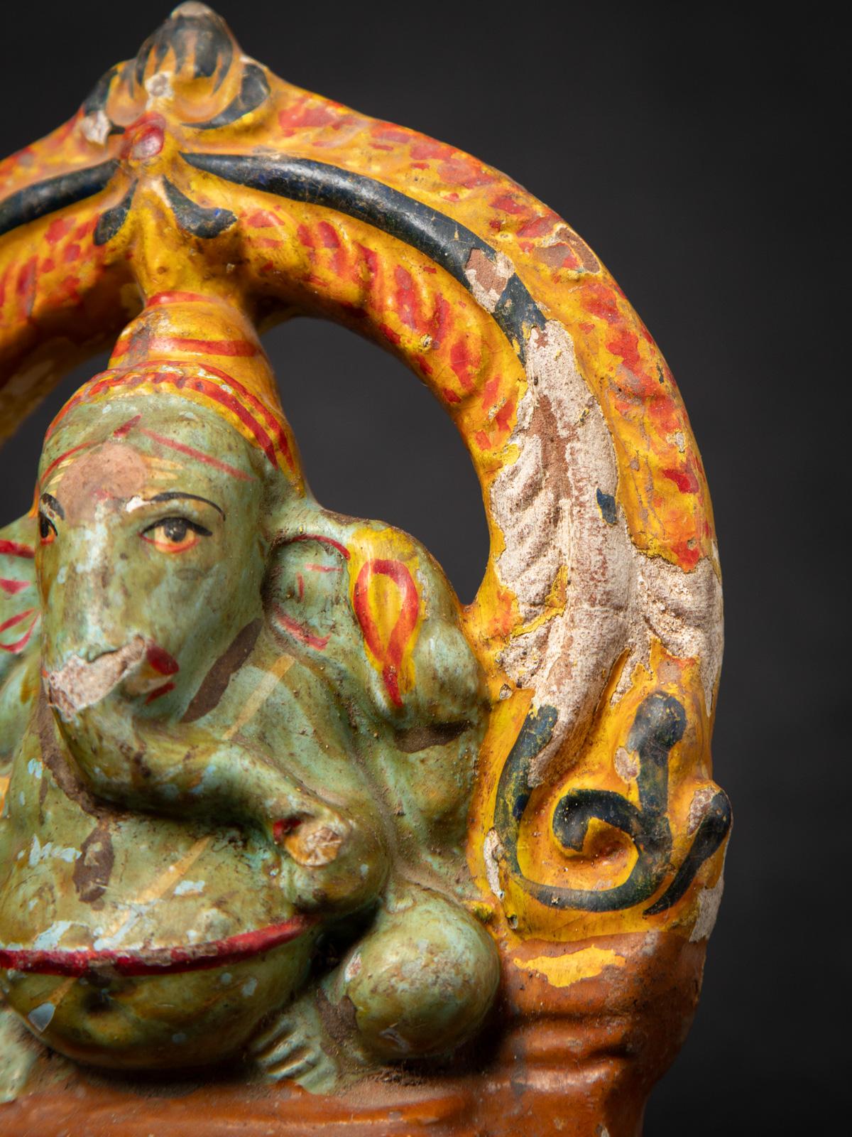 Early 20th century Antique pottery Ganesha statue from India 6
