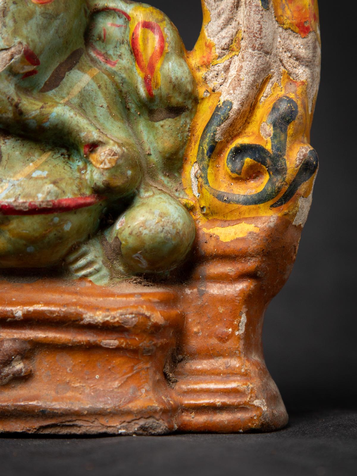 Early 20th century Antique pottery Ganesha statue from India 7