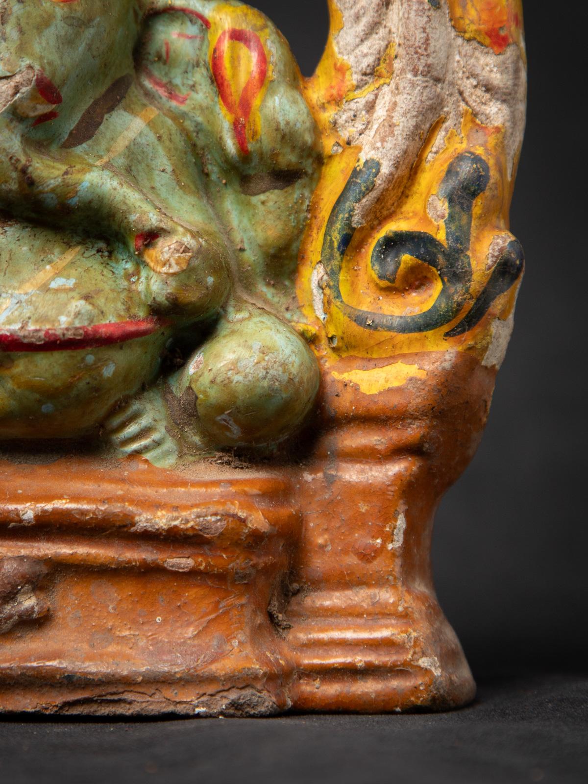 Early 20th century Antique pottery Ganesha statue from India 9
