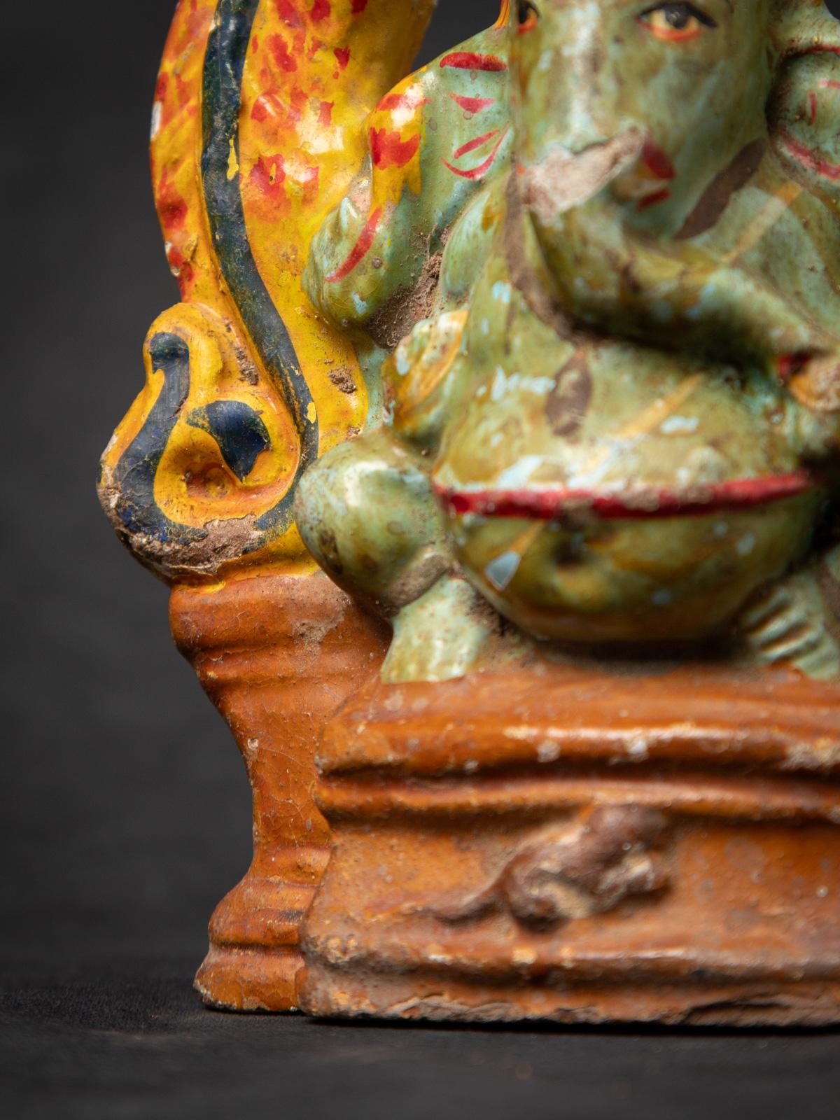 Early 20th century Antique pottery Ganesha statue from India 10