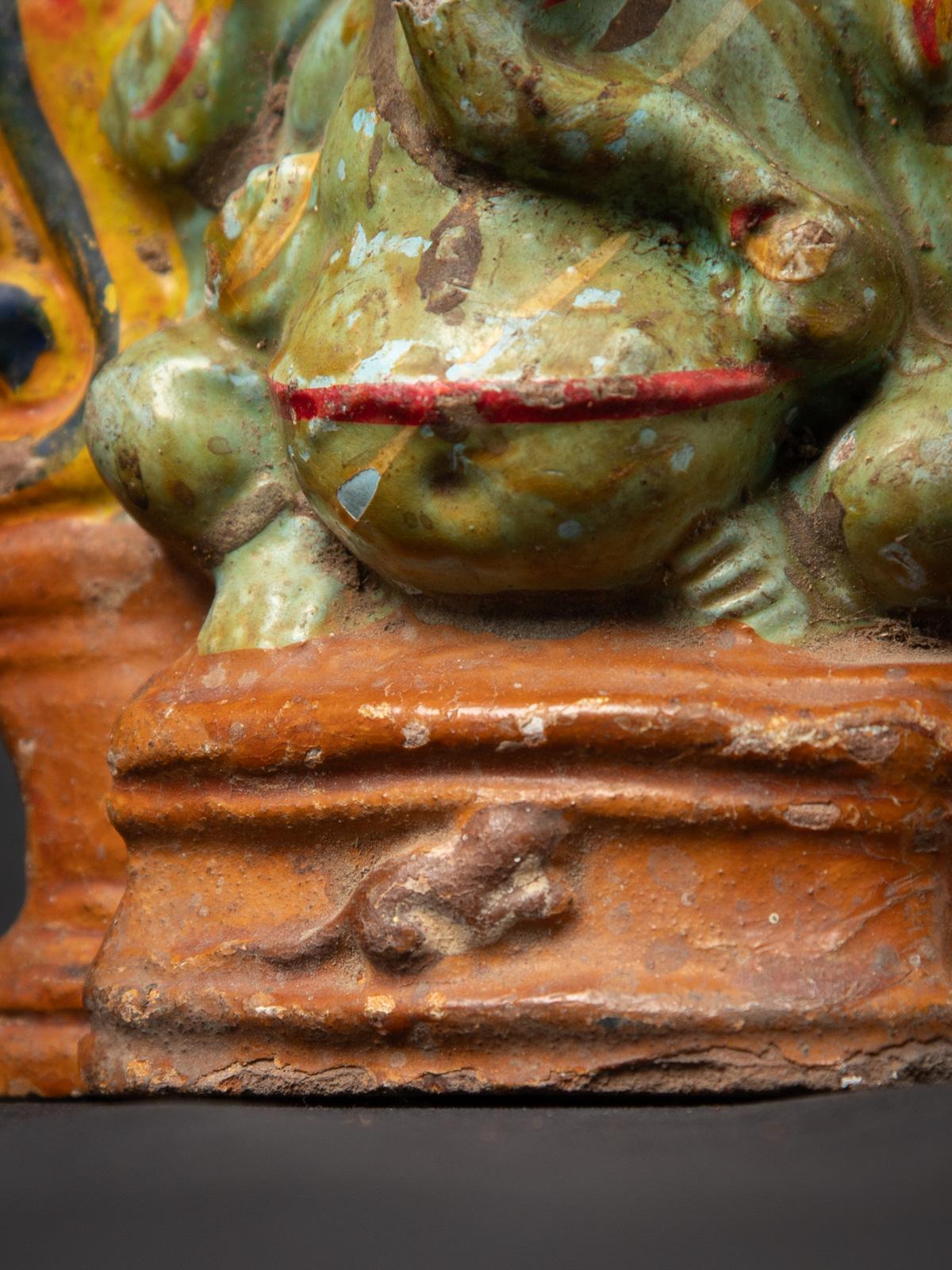 Early 20th century Antique pottery Ganesha statue from India 11