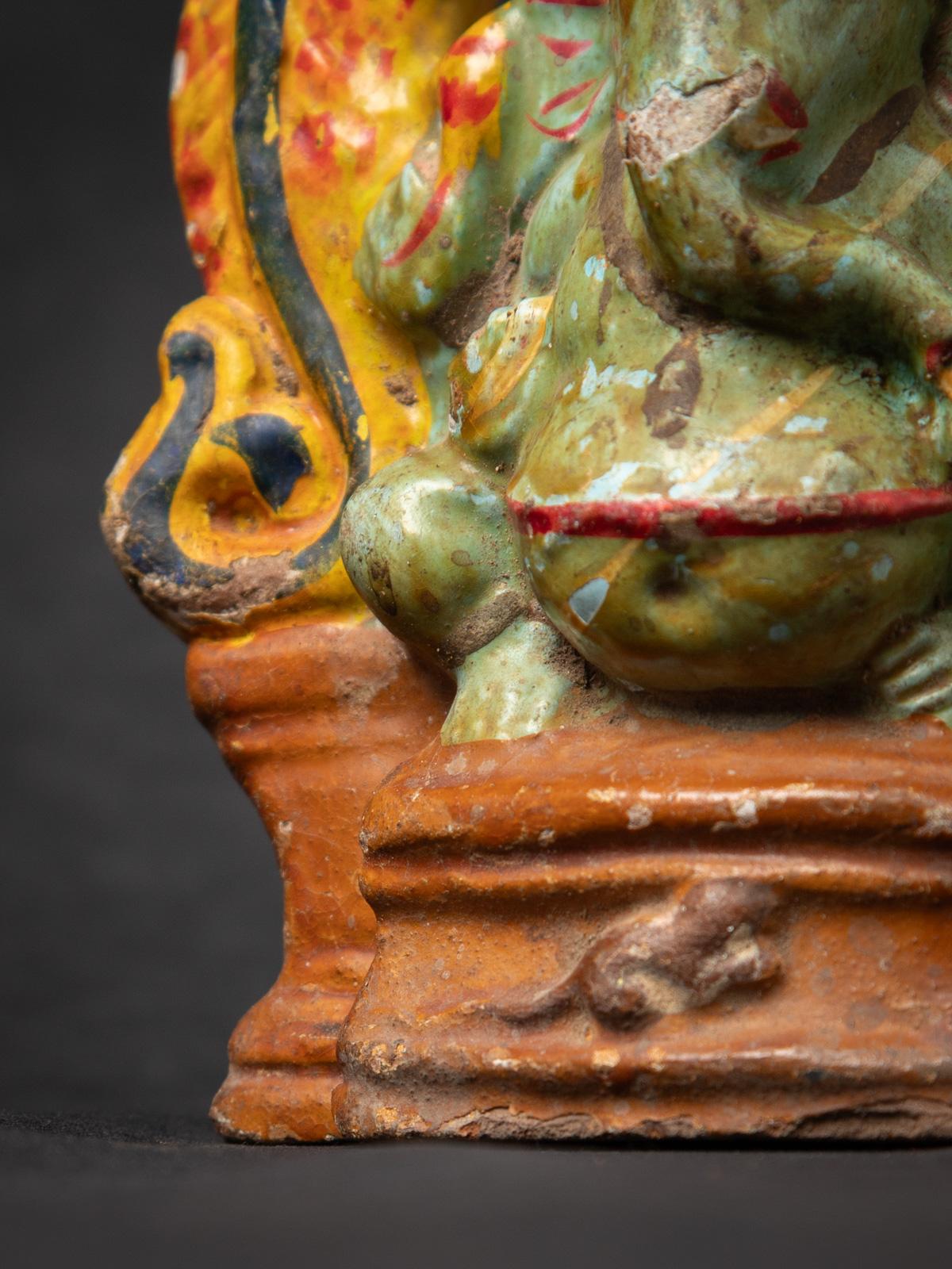Early 20th century Antique pottery Ganesha statue from India 12