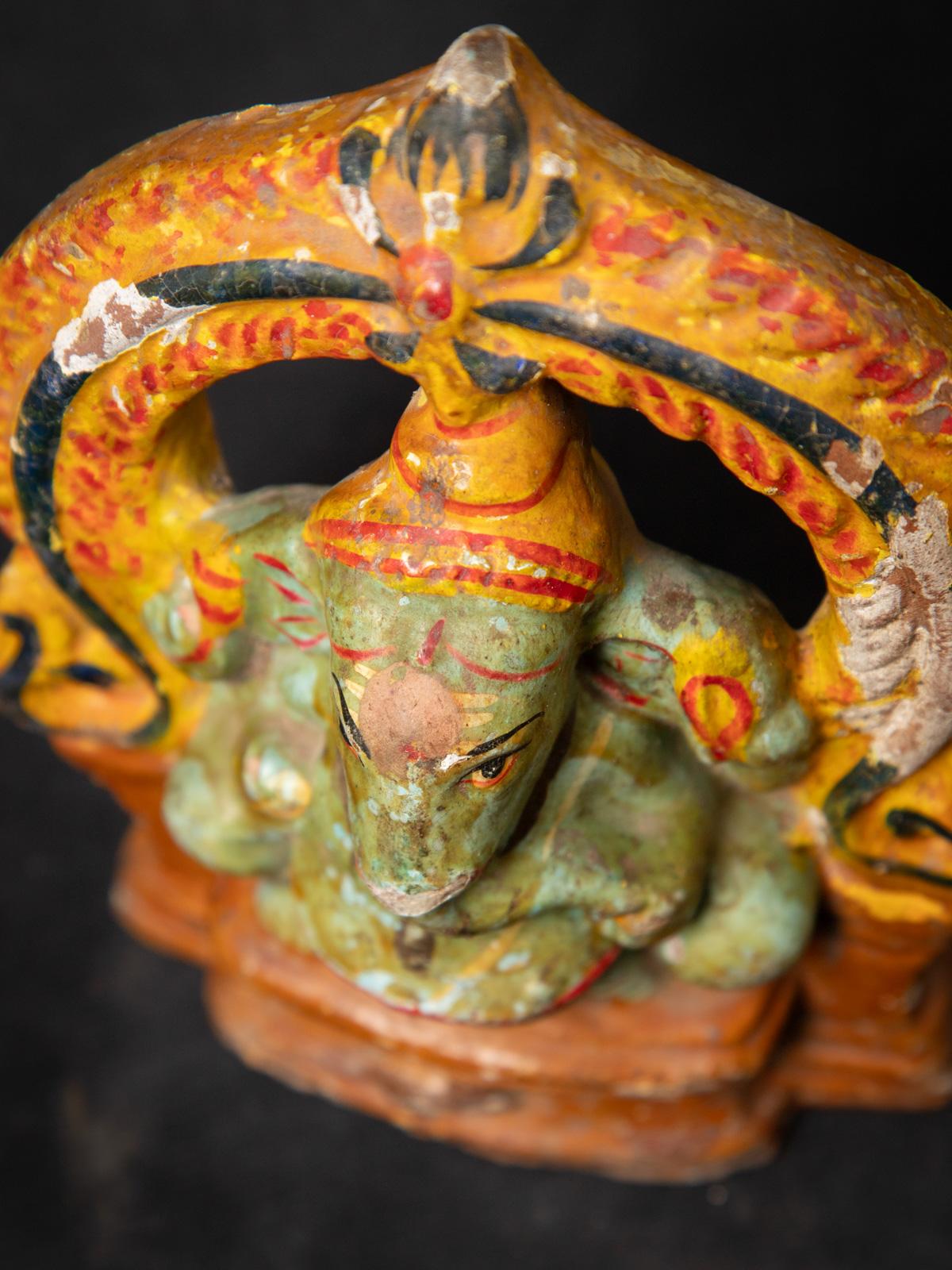 Early 20th century Antique pottery Ganesha statue from India 13