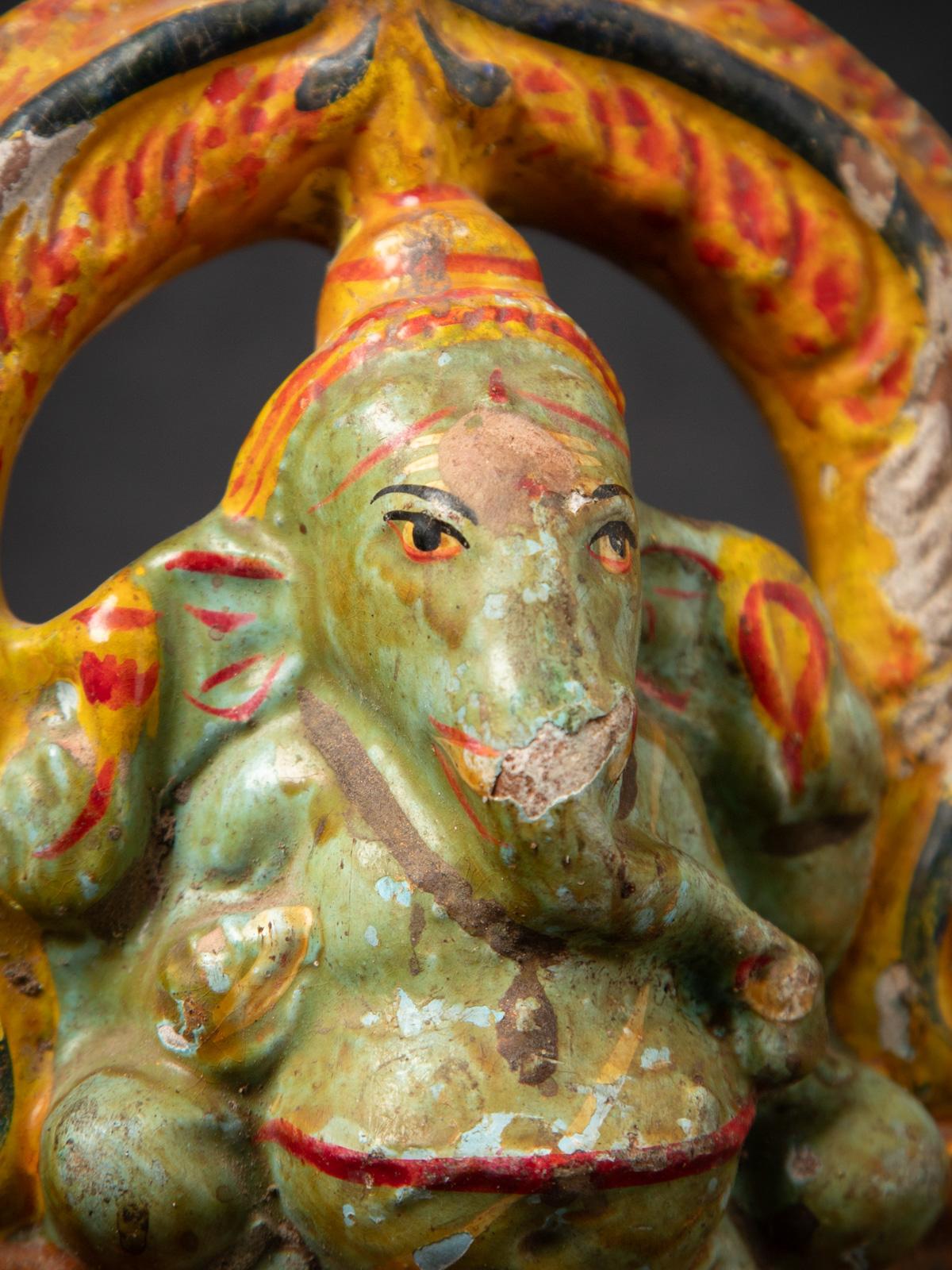 Early 20th century Antique pottery Ganesha statue from India 1