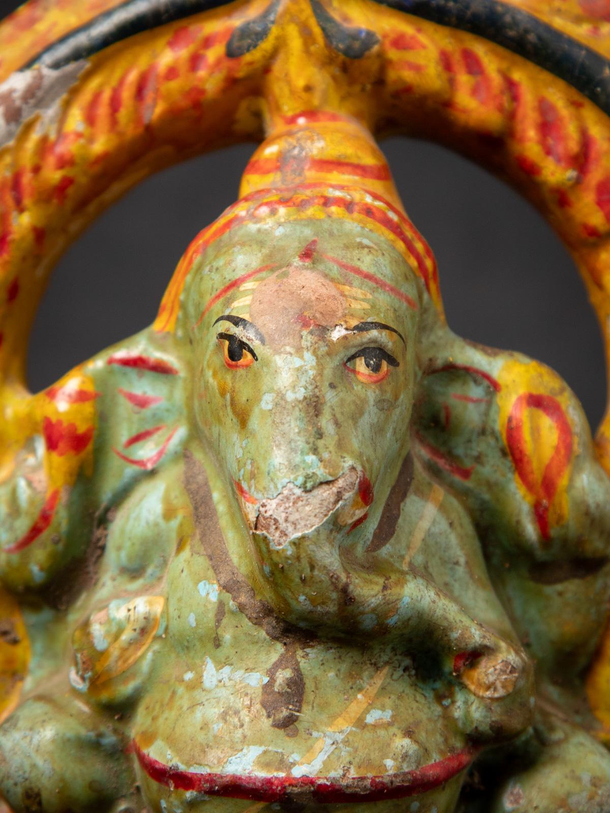 Early 20th century Antique pottery Ganesha statue from India 2
