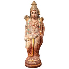 Early 20th century Antique pottery Rama statue from India