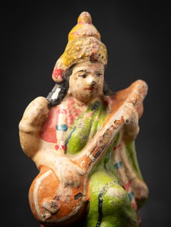 Early 20th century Antique pottery Saraswati statue from India