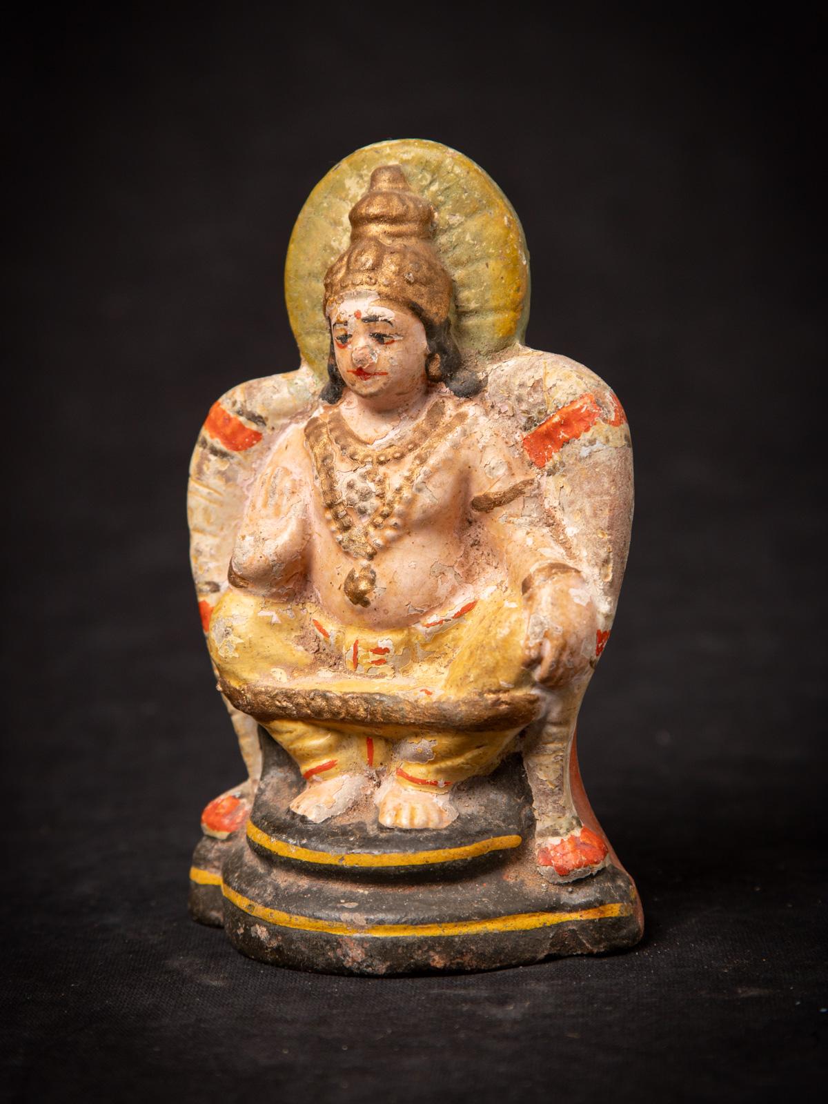 Indian Early 20th century Antique pottery Vishnu statue from India For Sale
