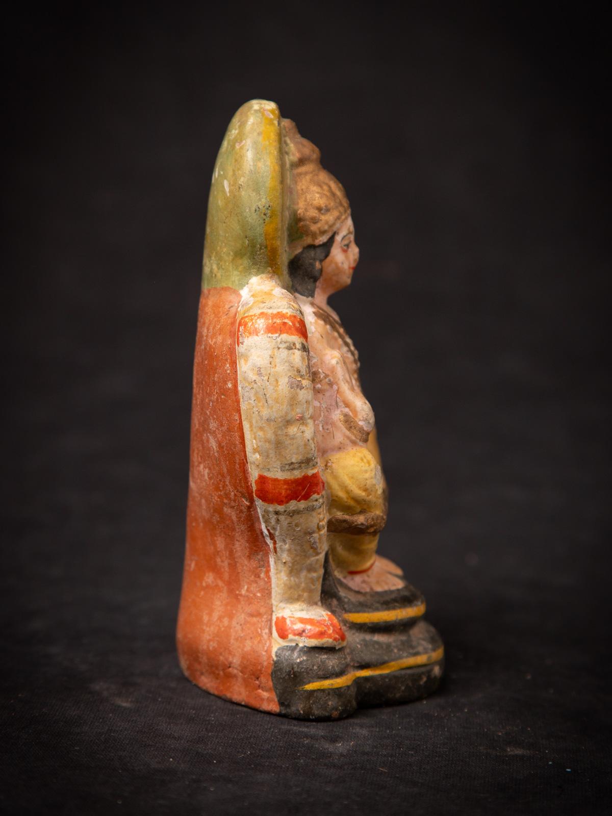 Pottery Early 20th century Antique pottery Vishnu statue from India For Sale