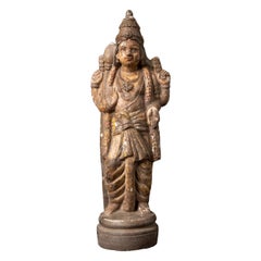 Early 20th century Antique pottery Vishnu statue from India