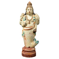 Early 20th century Antique pottery Vishnu statue from India