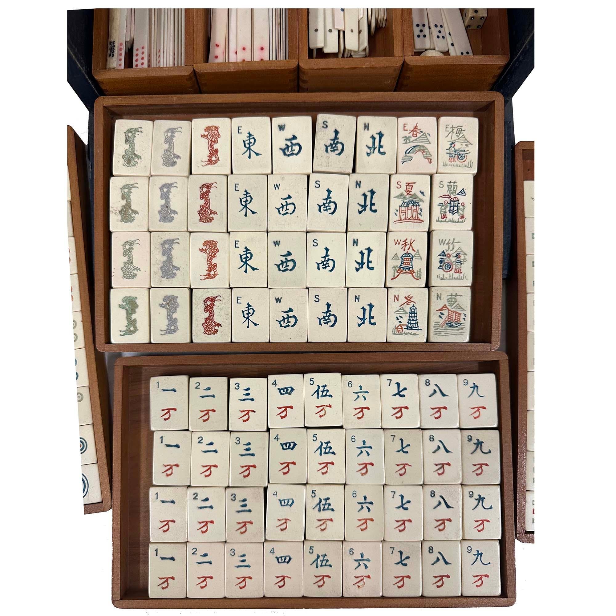 Antiguo juego de Mah-Jong Pung Chow de principios del siglo XX Exportación china en venta