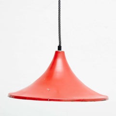 Early 20th Century Antique Red Metal Ceiling Lamp