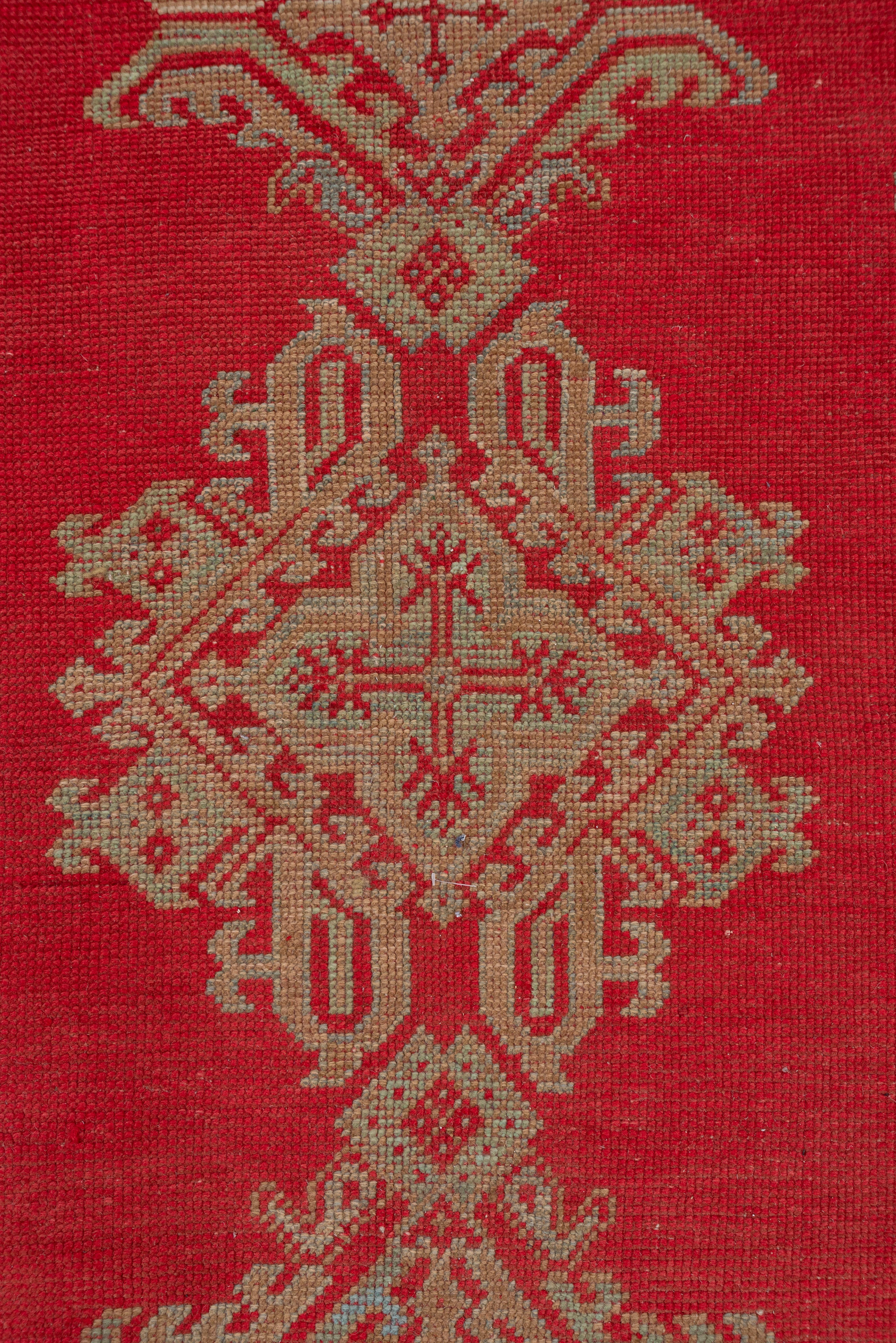 Turc Tapis Oushak rouge antique du début du 20e siècle en vente