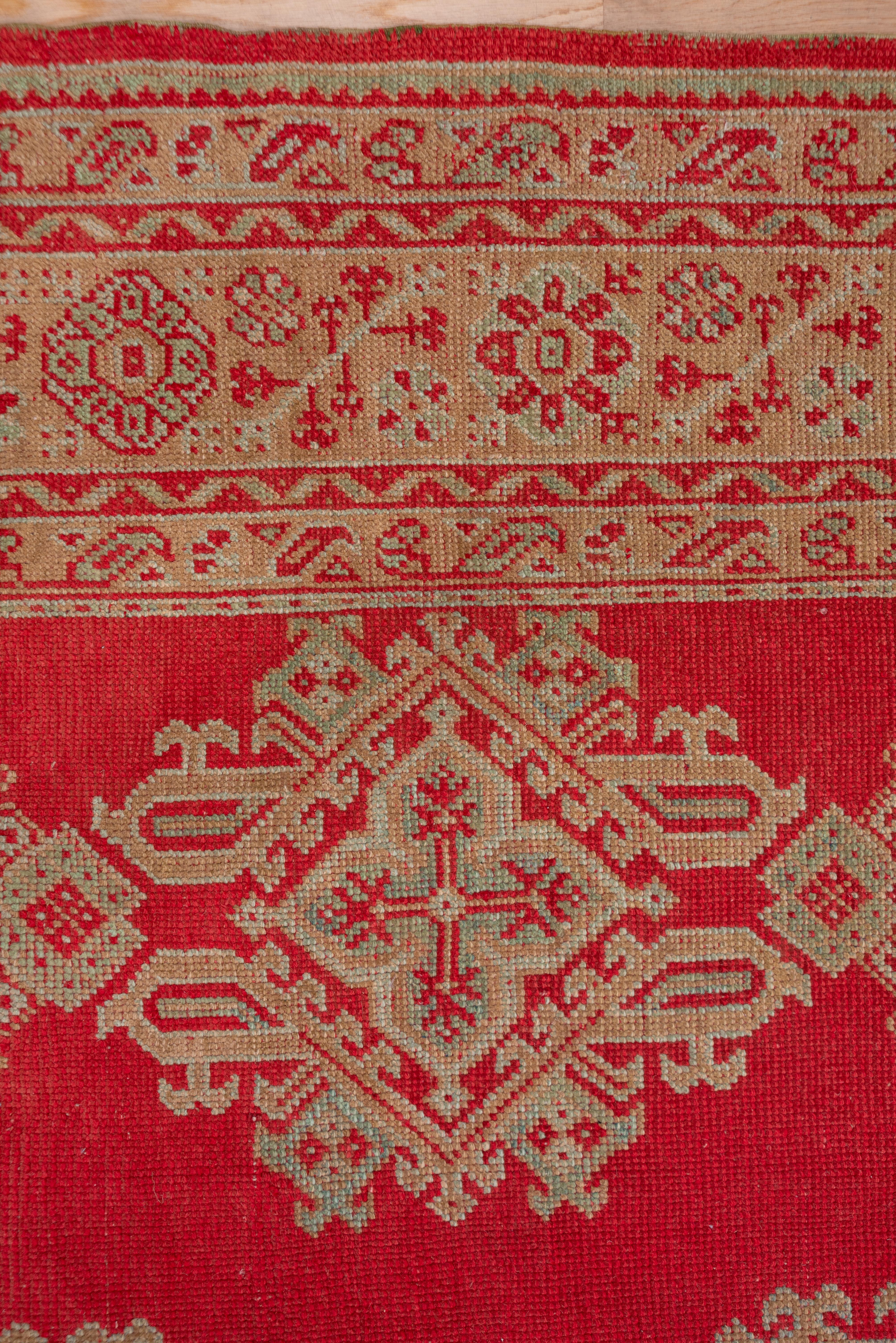 Hand-Knotted Early 20th Century Antique Red Oushak Carpet For Sale