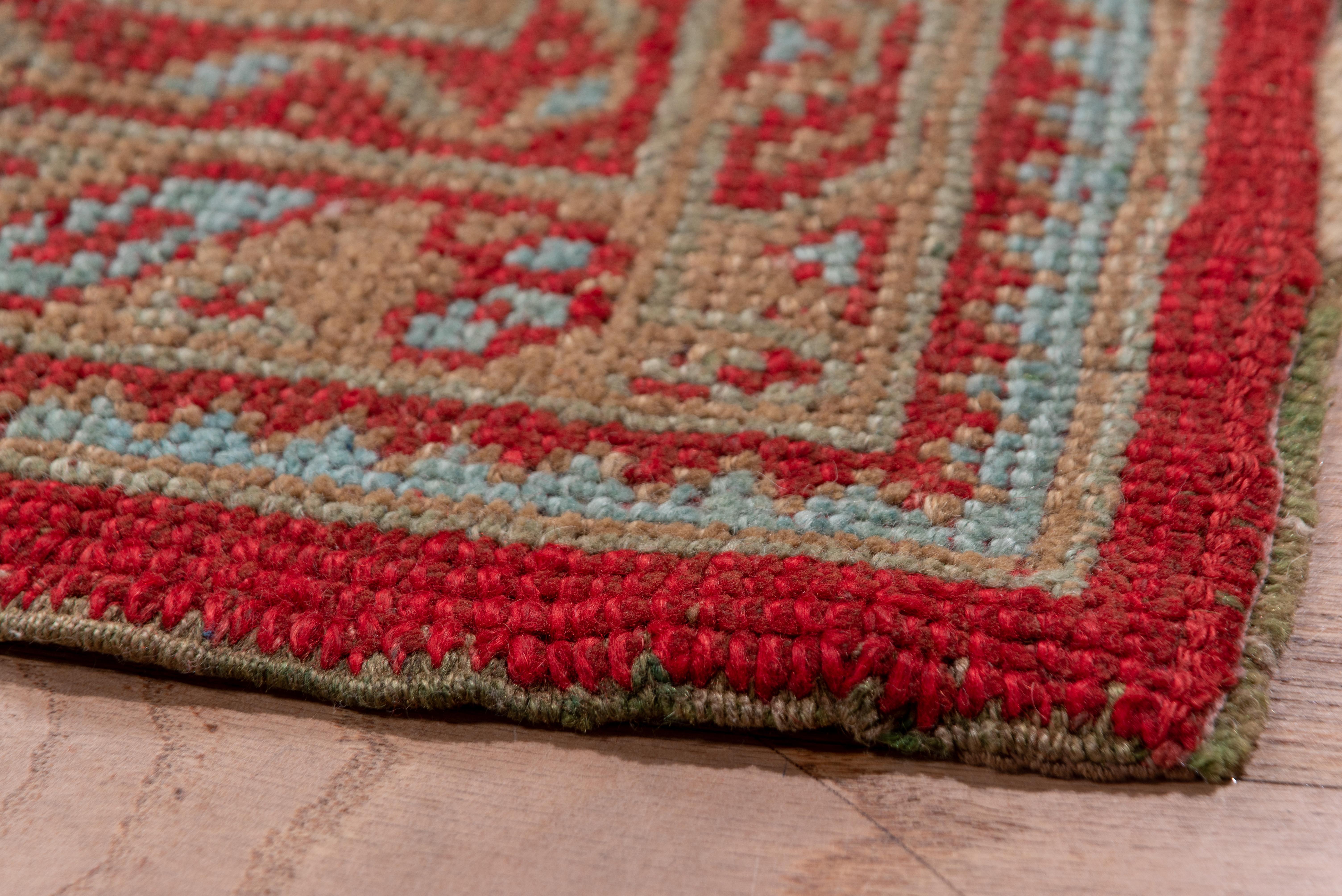 Wool Early 20th Century Antique Red Oushak Carpet For Sale