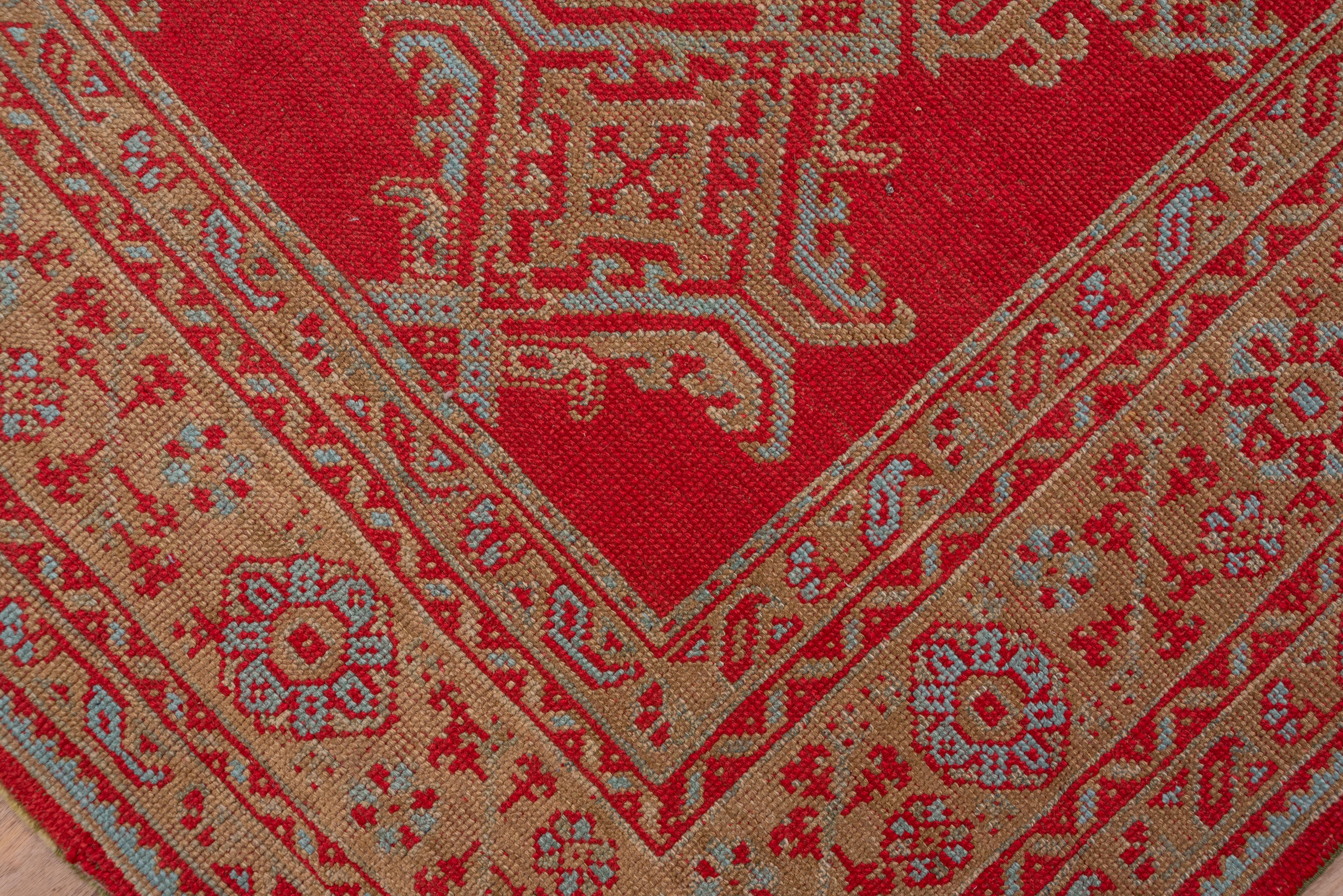 Early 20th Century Antique Red Oushak Carpet For Sale 2