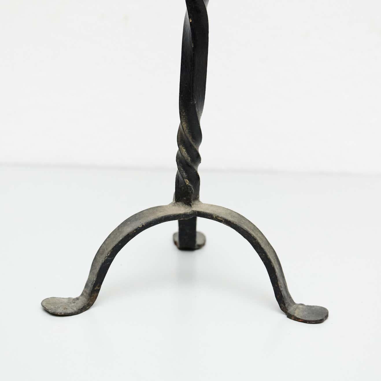 Early 20th Century Antique Religious Metal Candlestick – Made in Spain. For Sale 6