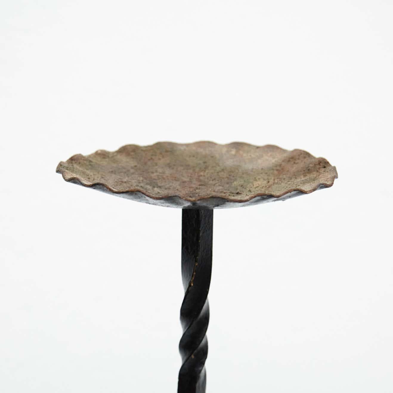Early 20th Century Antique Religious Metal Candlestick – Made in Spain. For Sale 7
