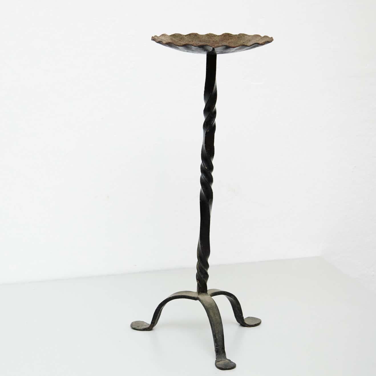 Early 20th Century Antique Religious Metal Candlestick – Made in Spain. For Sale 1