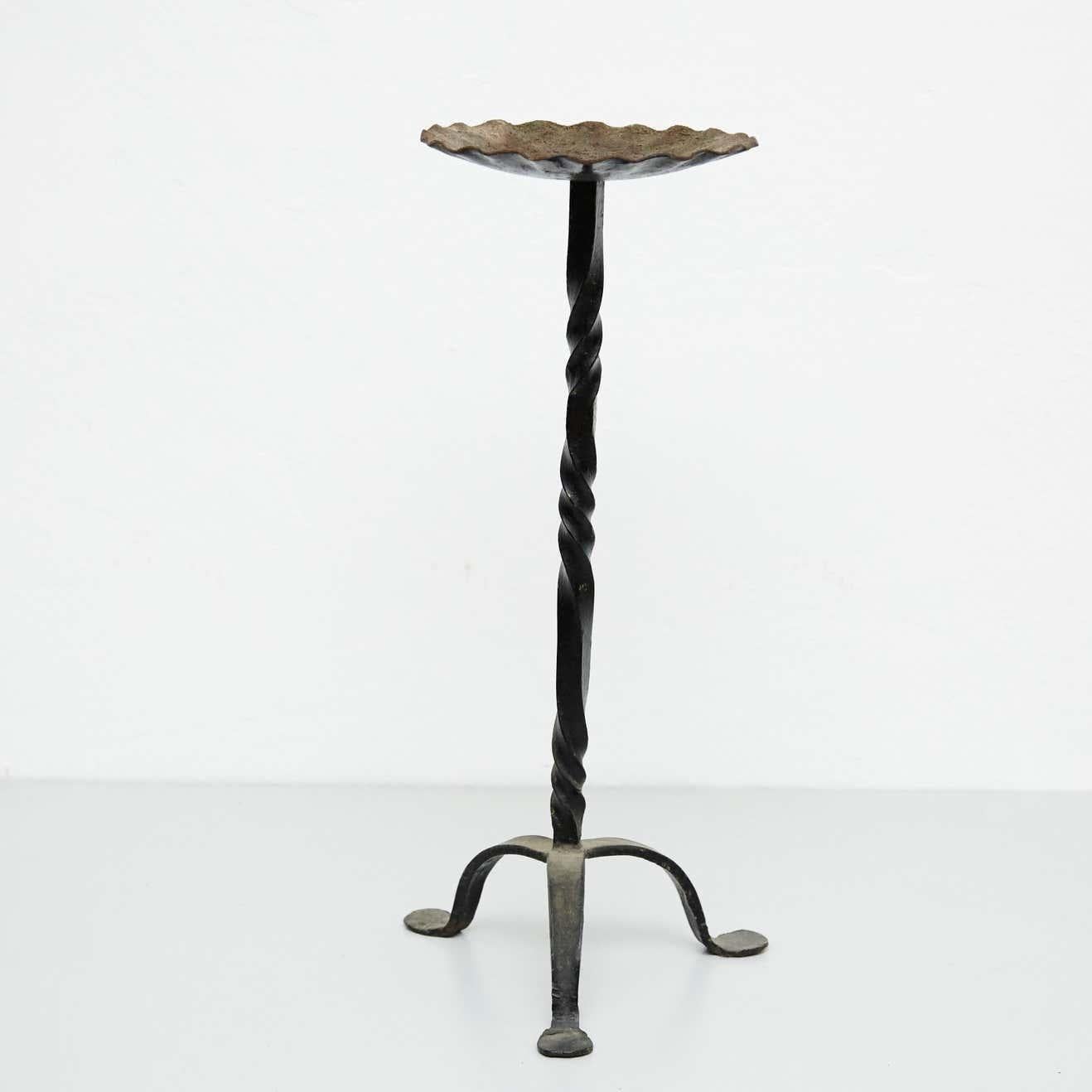 Early 20th Century Antique Religious Metal Candlestick – Made in Spain. For Sale 2