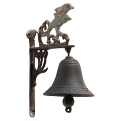 Early 20th Century Vintage Rustic Spanish Wall Cast Iron Decorative Bell