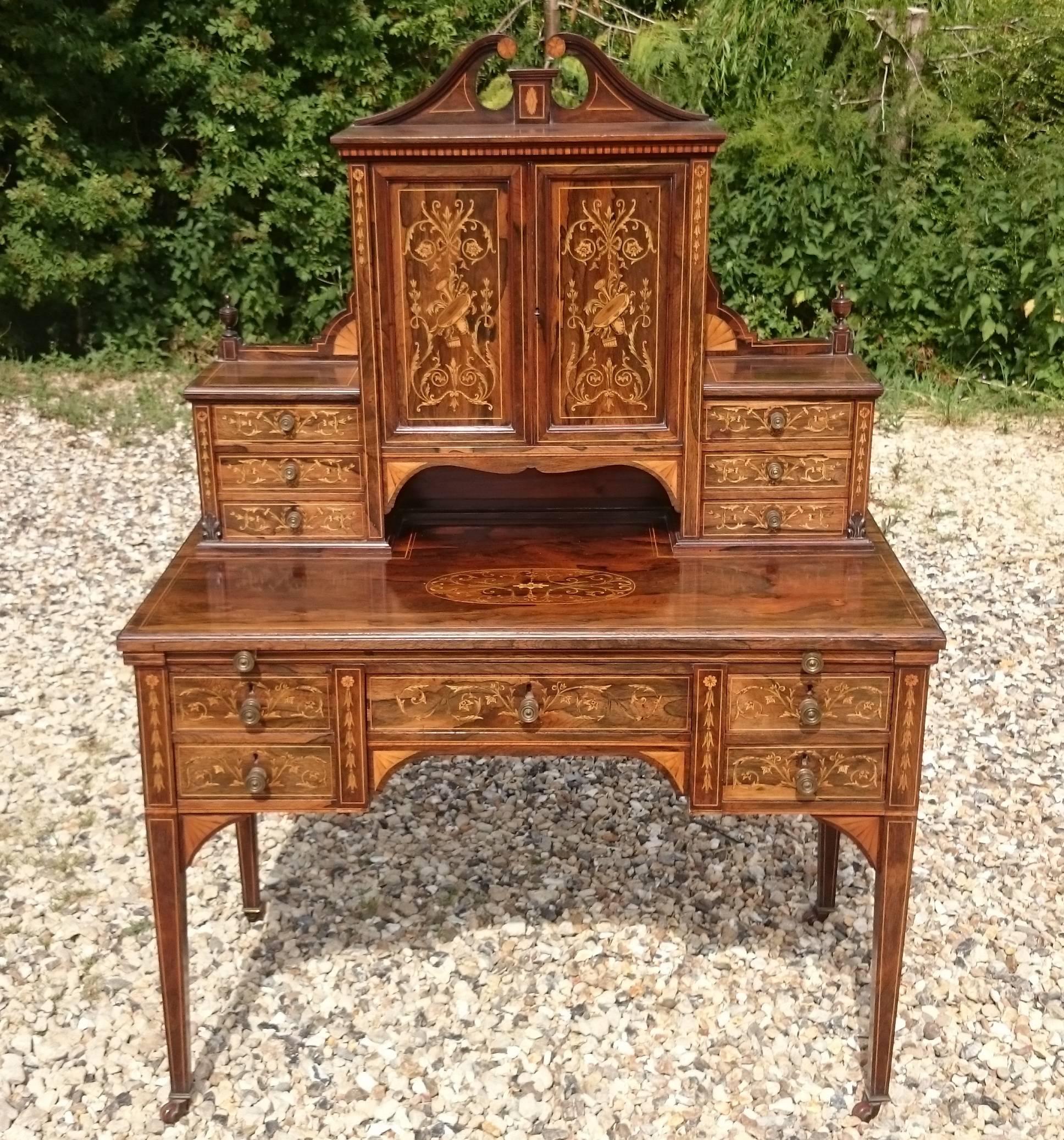 Edwardian Early 20th Century Antique Secretaire Deak