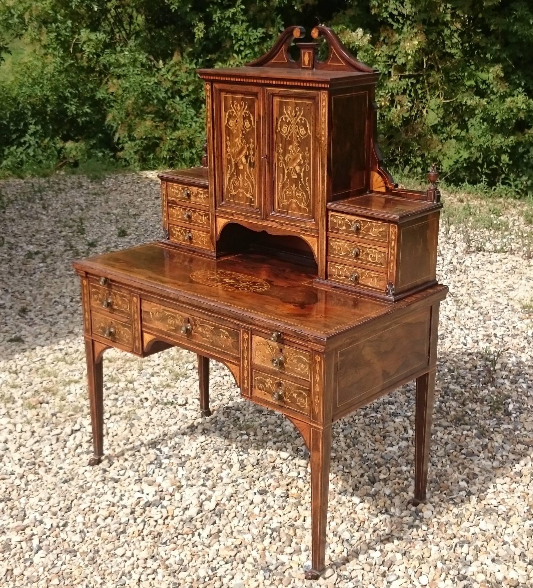 British Early 20th Century Antique Secretaire Deak