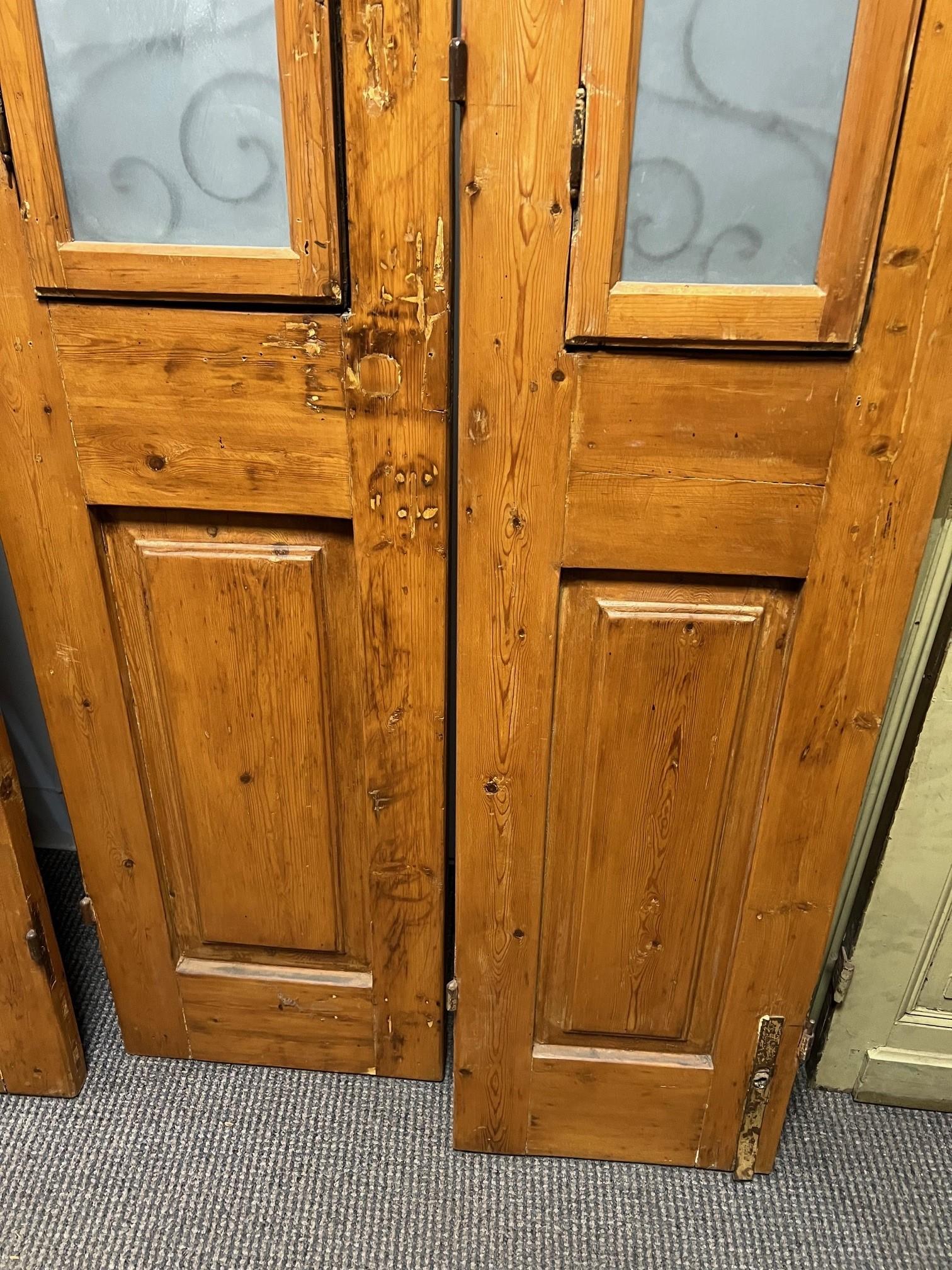Early 20th Century Antique Set of Four Doors Wood with Iron Panels. 9
