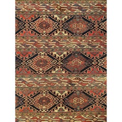 Early 20th Century Antique Shahsavand Fish Design Flat Weave Rug