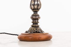 Early 20th Century Antique Silver Plated Brass Desk Table Lamp, c.1920