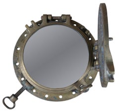 Antique Solid Heavy Brass Ships Porthole Window Nautical Maritime