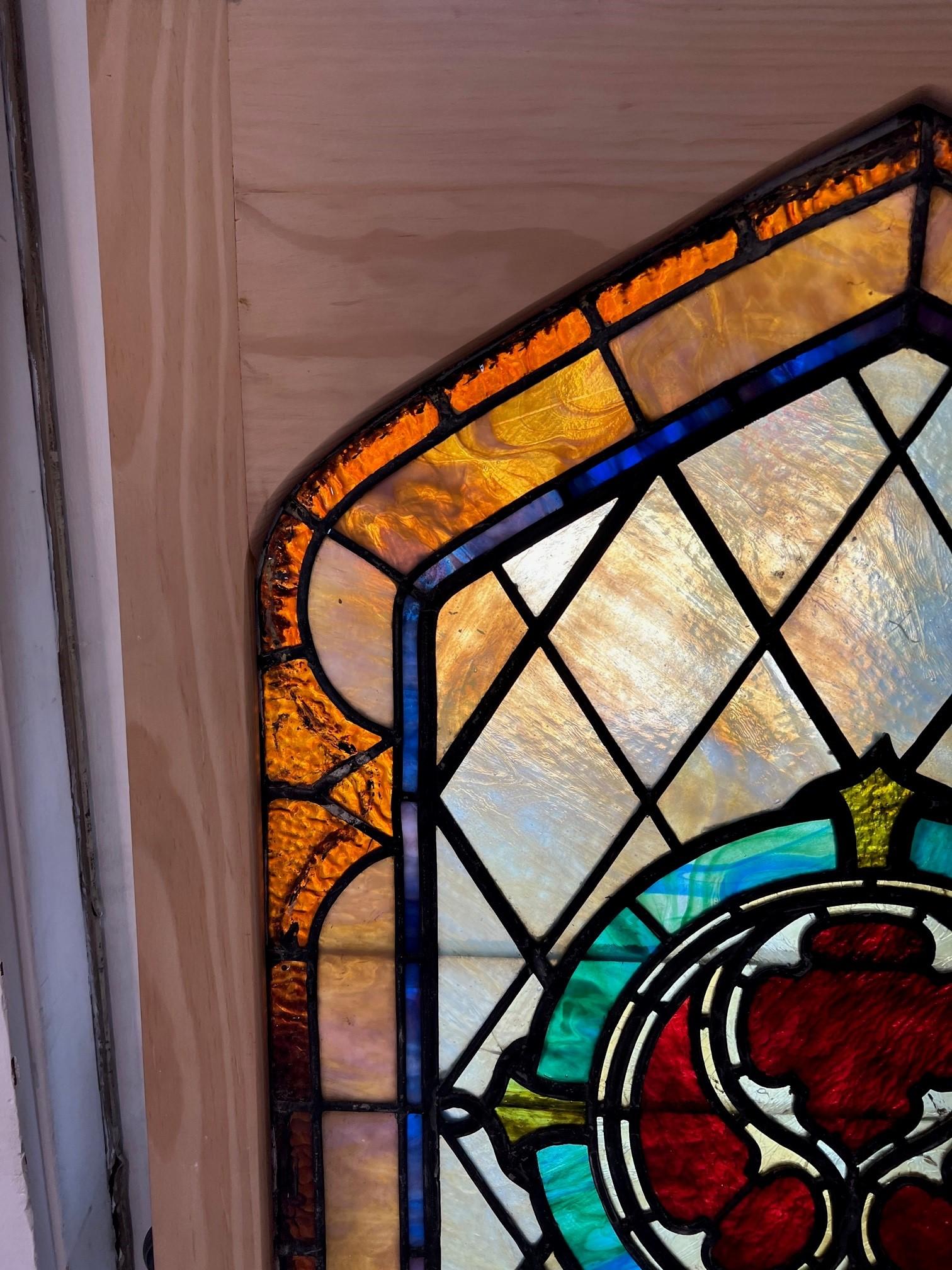 framing stained glass with wood