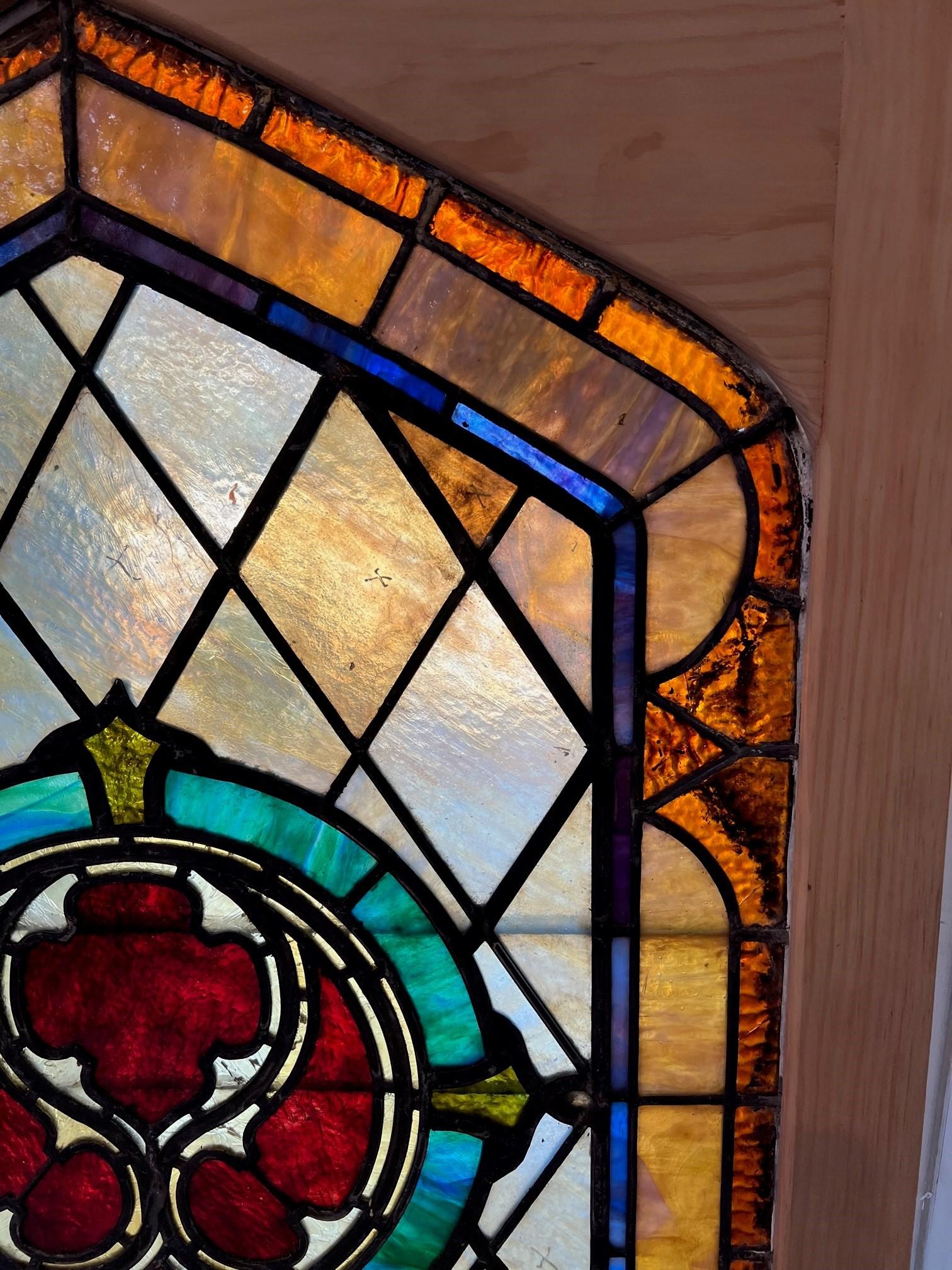 stained glass and wood art