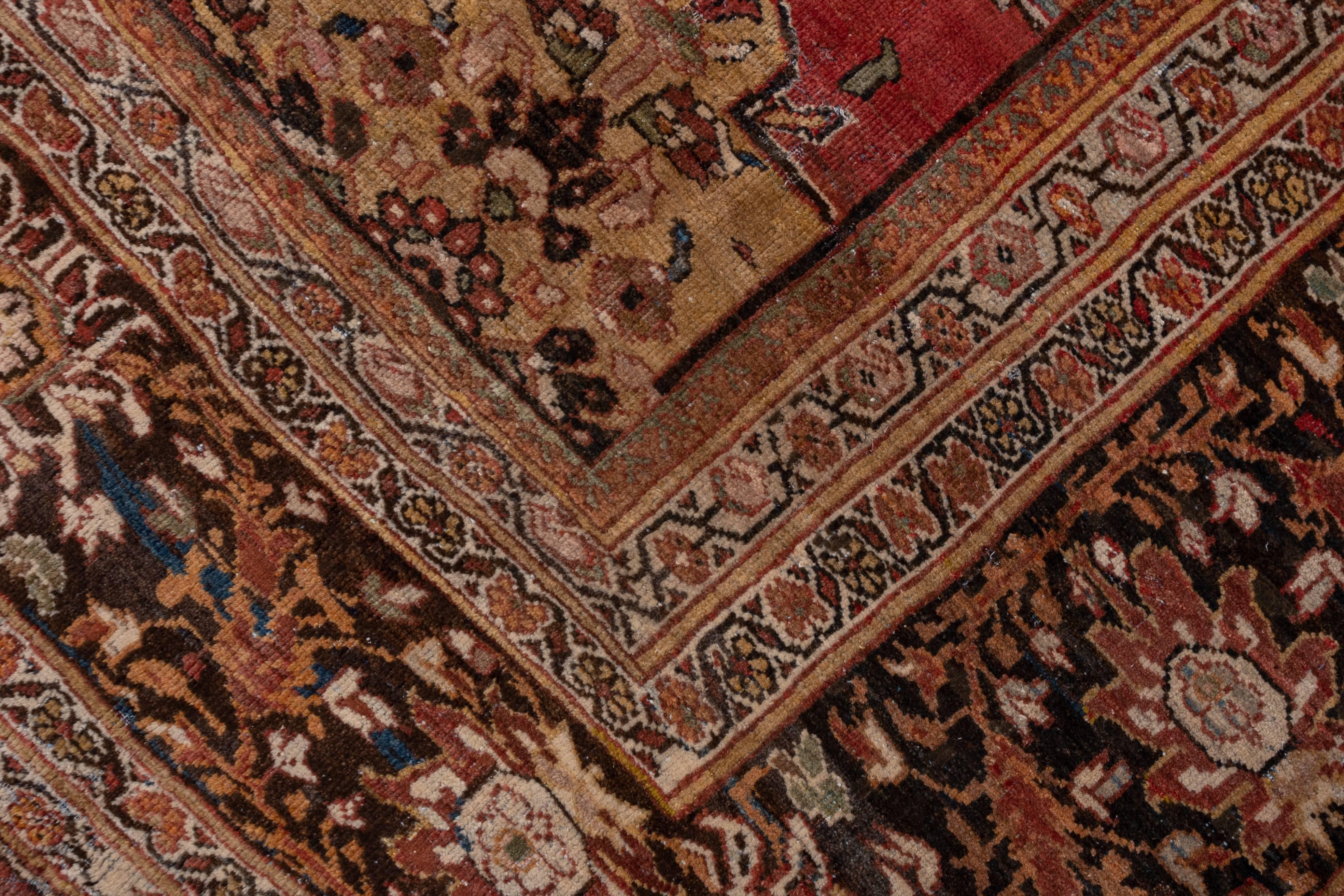 Antique Red Persian Sultanabad Carpet For Sale 6