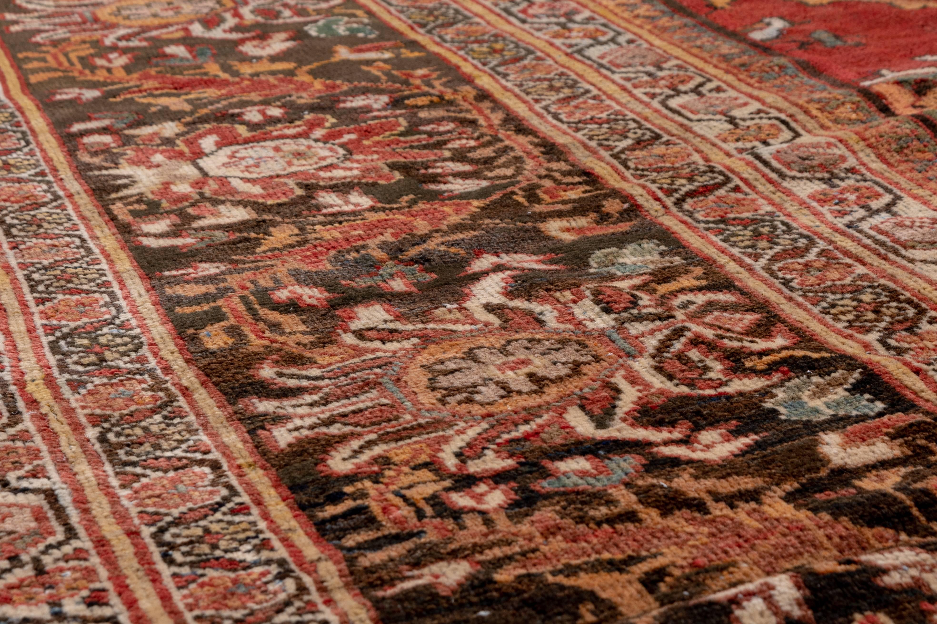 Antique Red Persian Sultanabad Carpet For Sale 3