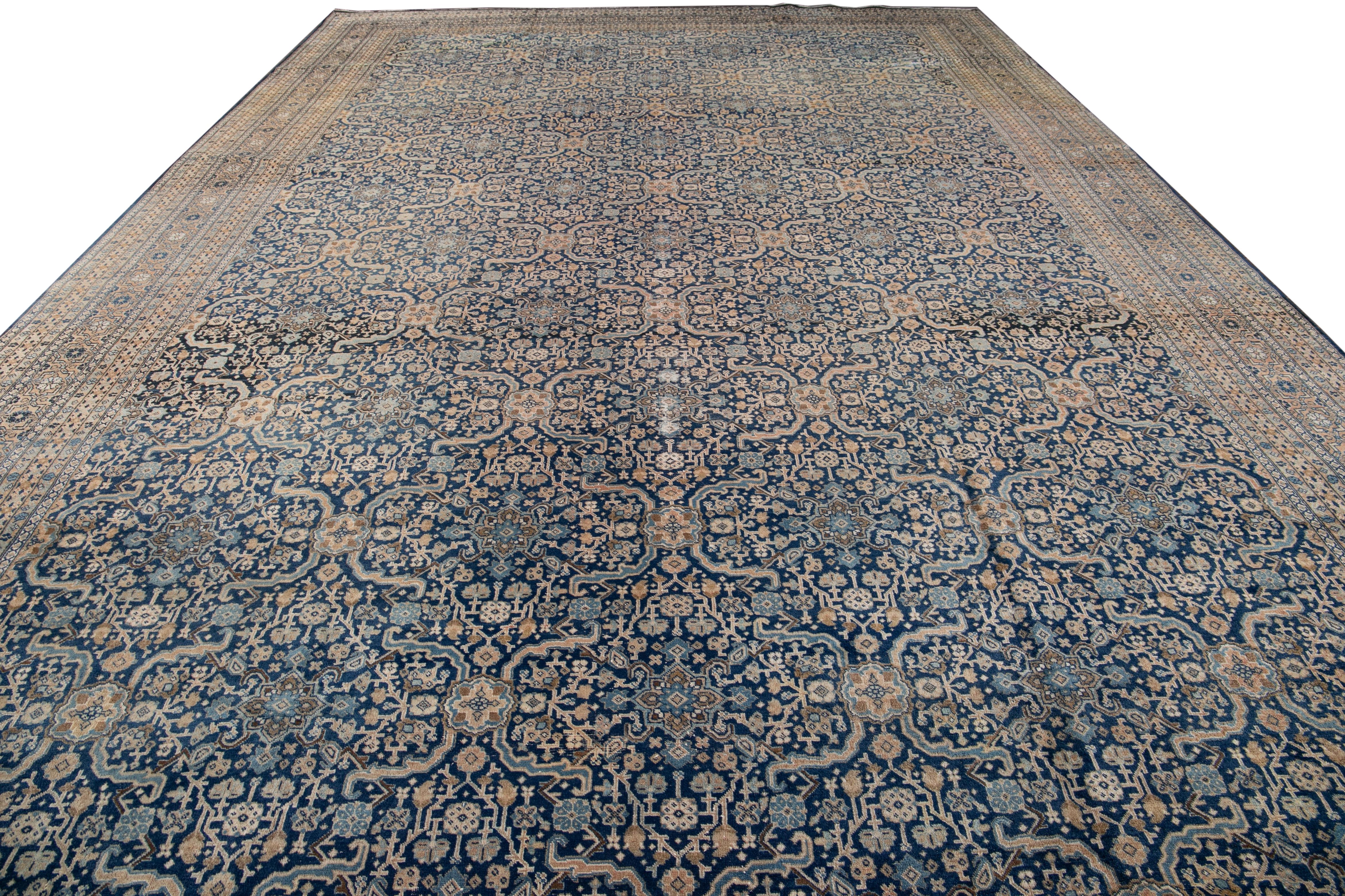 Early 20th Century Antique Tabriz Oversize Wool Rug For Sale 5