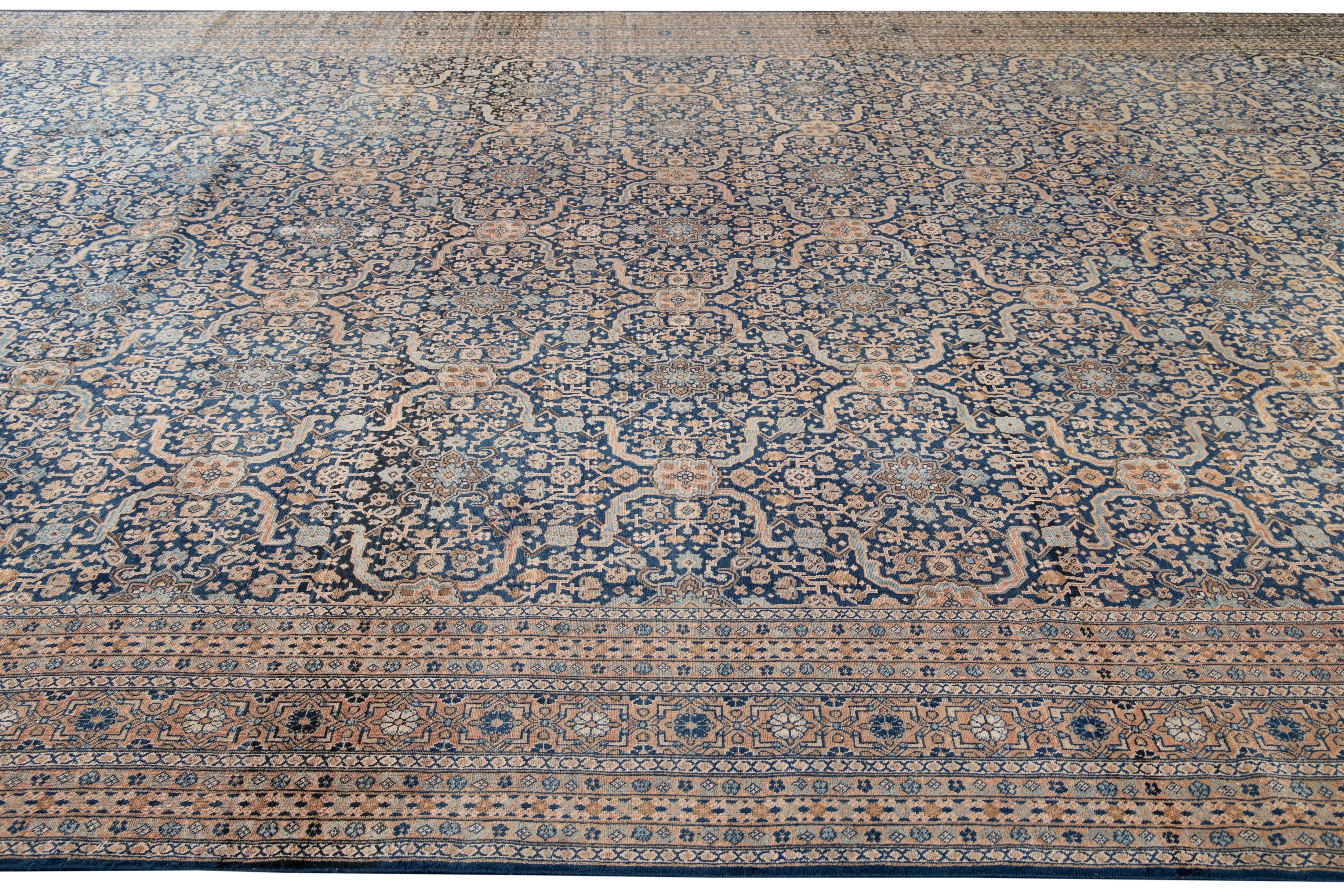 Early 20th Century Antique Tabriz Oversize Wool Rug For Sale 2