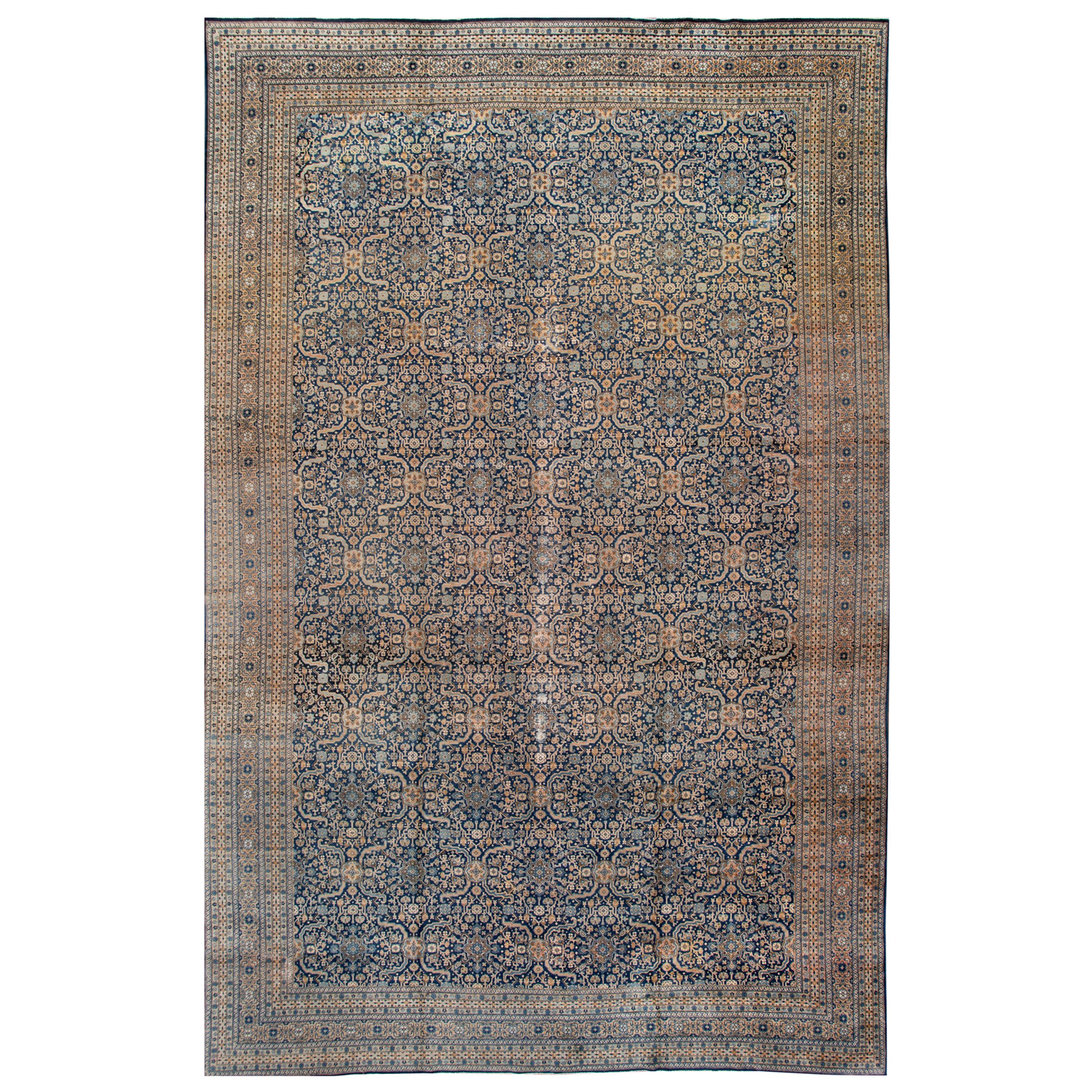 Early 20th Century Antique Tabriz Oversize Wool Rug For Sale
