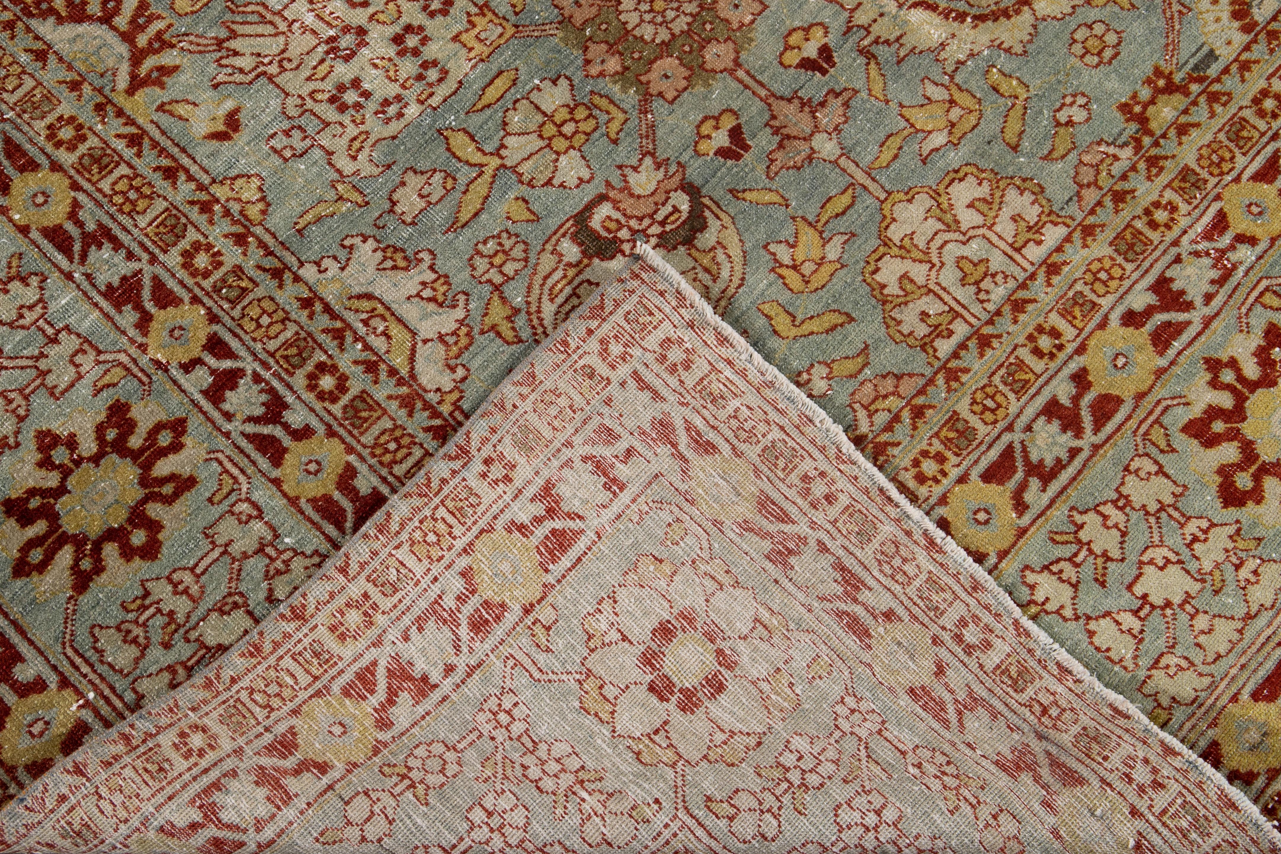 Early 20th Century Antique Tabriz Wool Rug For Sale 4