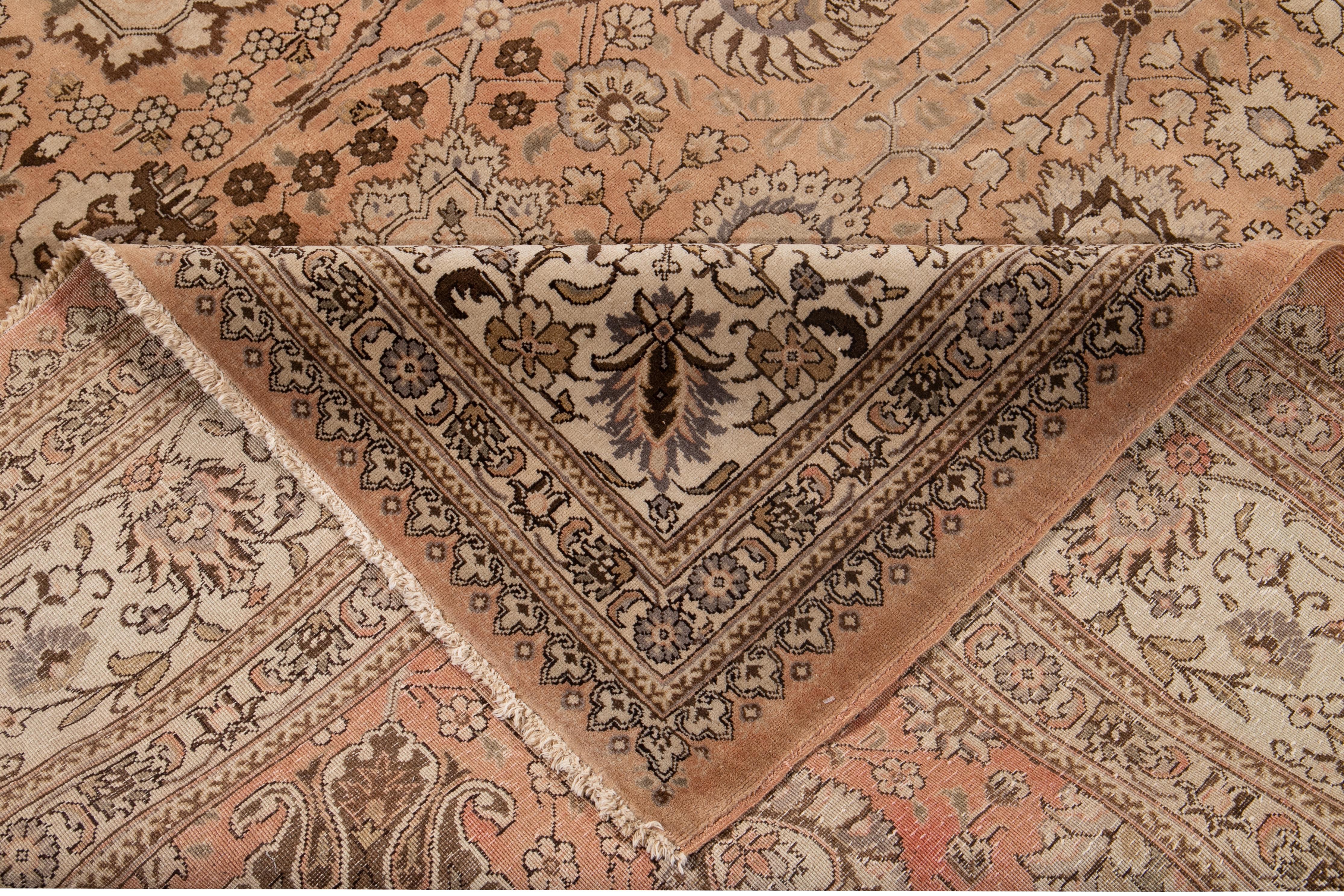 Early 20th Century Antique Tabriz Wool Rug For Sale 4