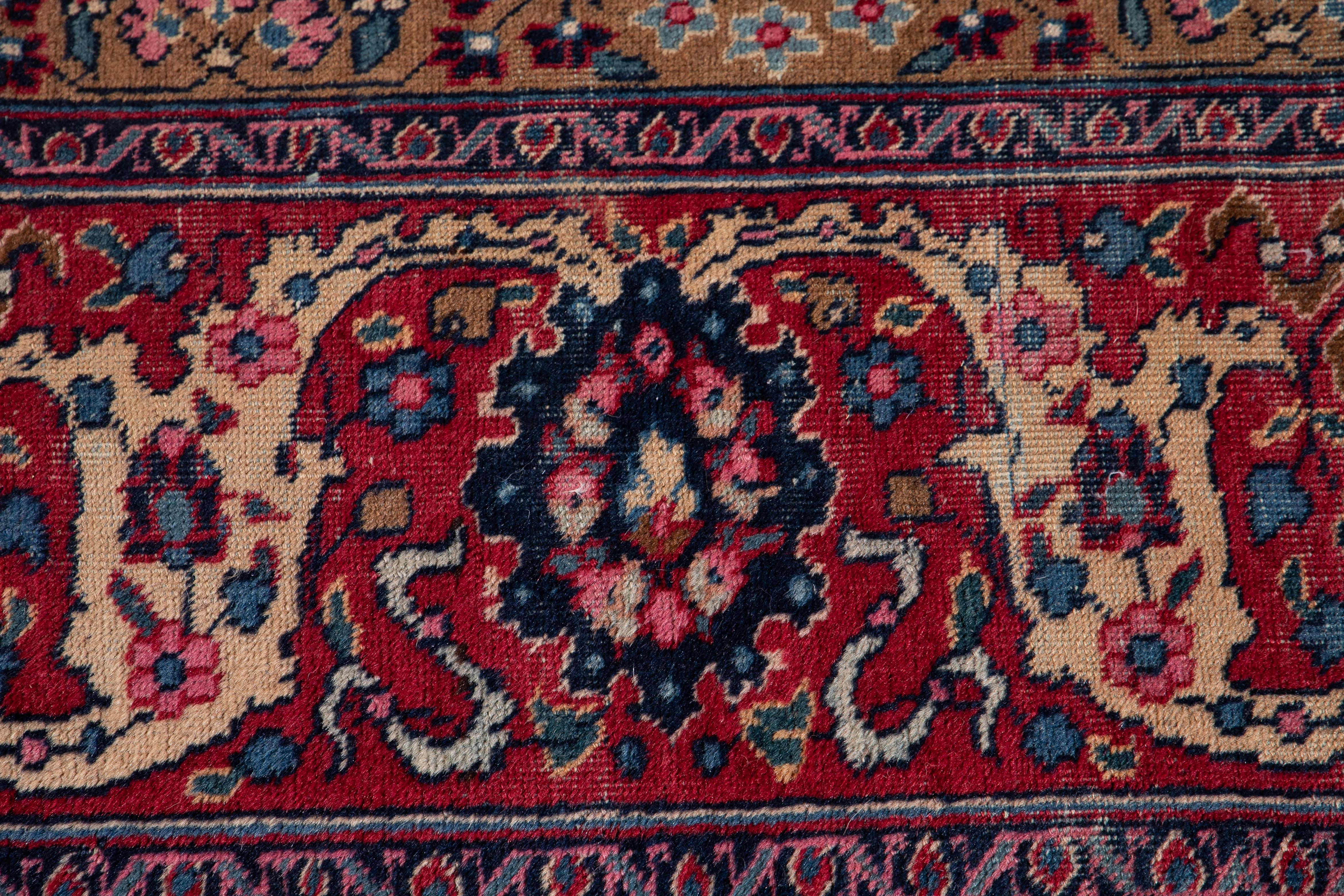 Early 20th Century Antique Tabriz Wool Rug For Sale 7