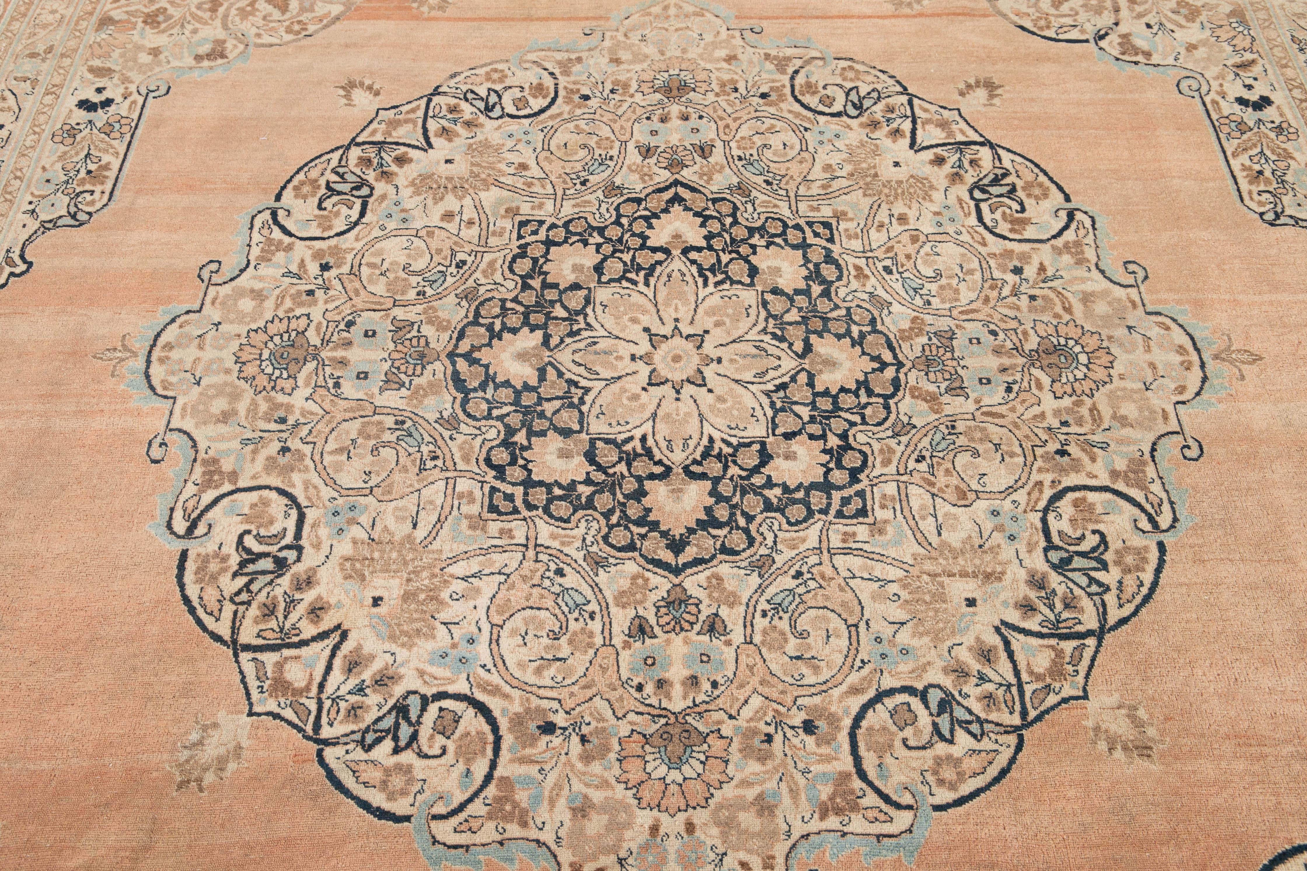 Early 20th Century Antique Tabriz Wool Rug For Sale 6