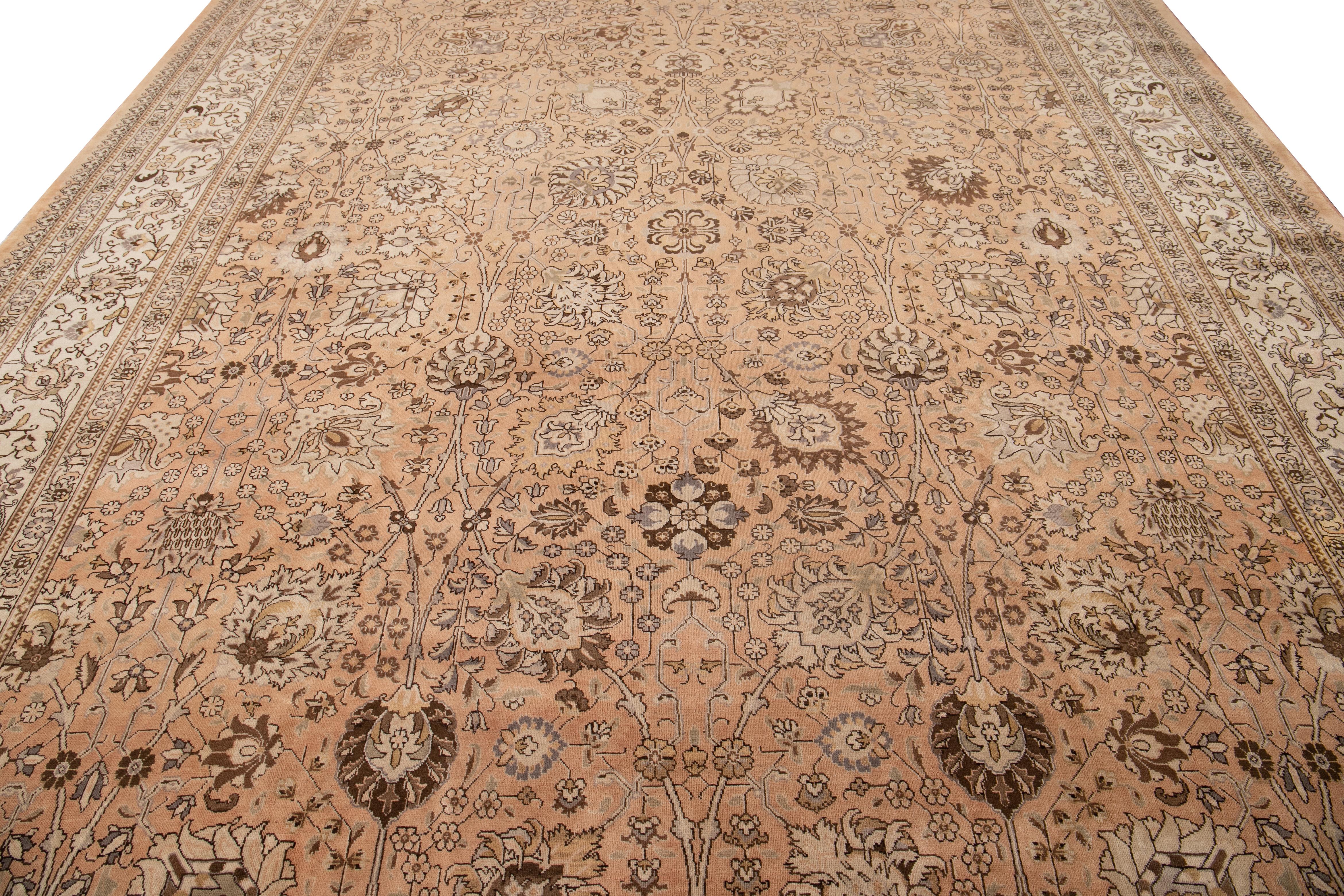 Early 20th Century Antique Tabriz Wool Rug For Sale 5