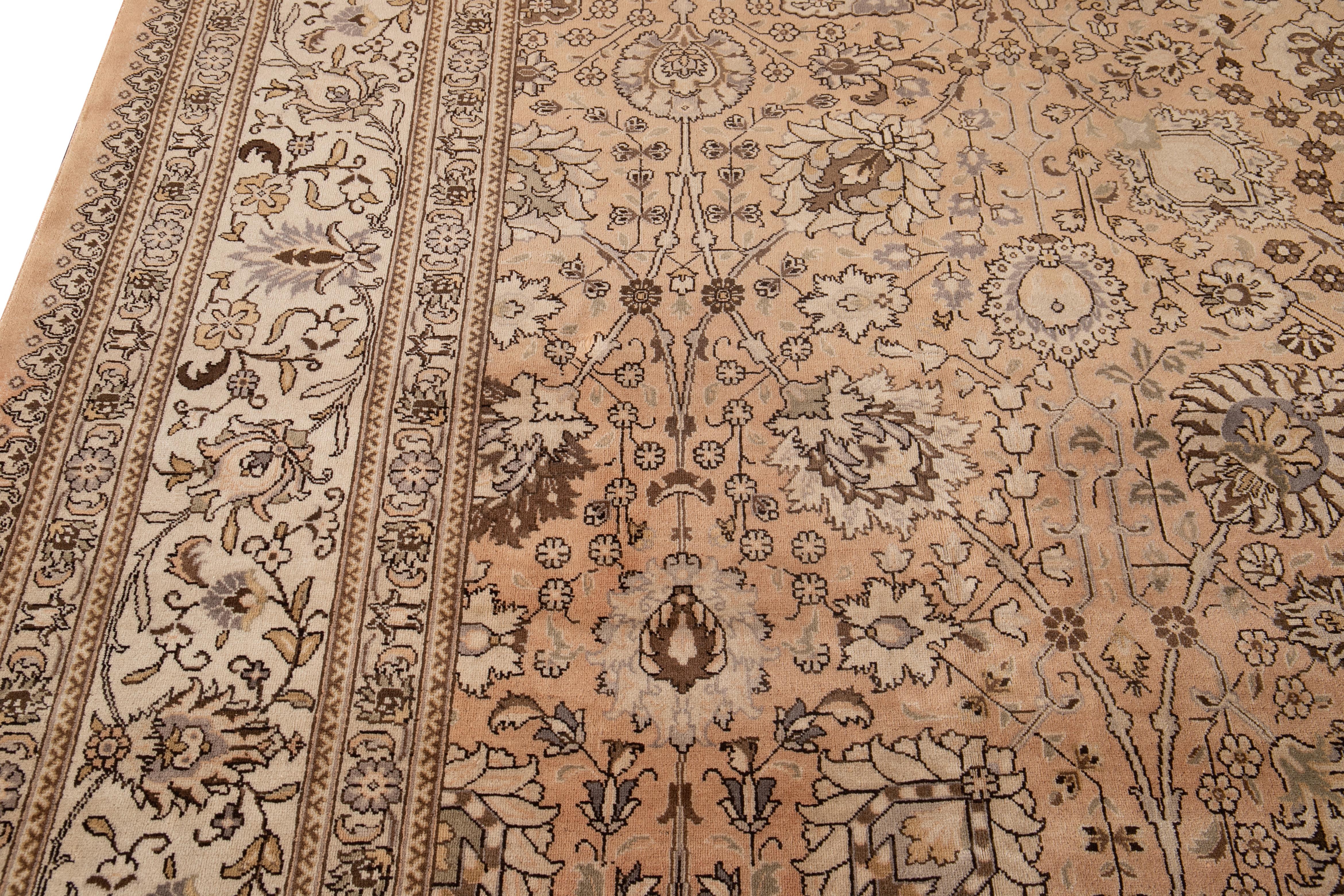 Early 20th Century Antique Tabriz Wool Rug For Sale 6