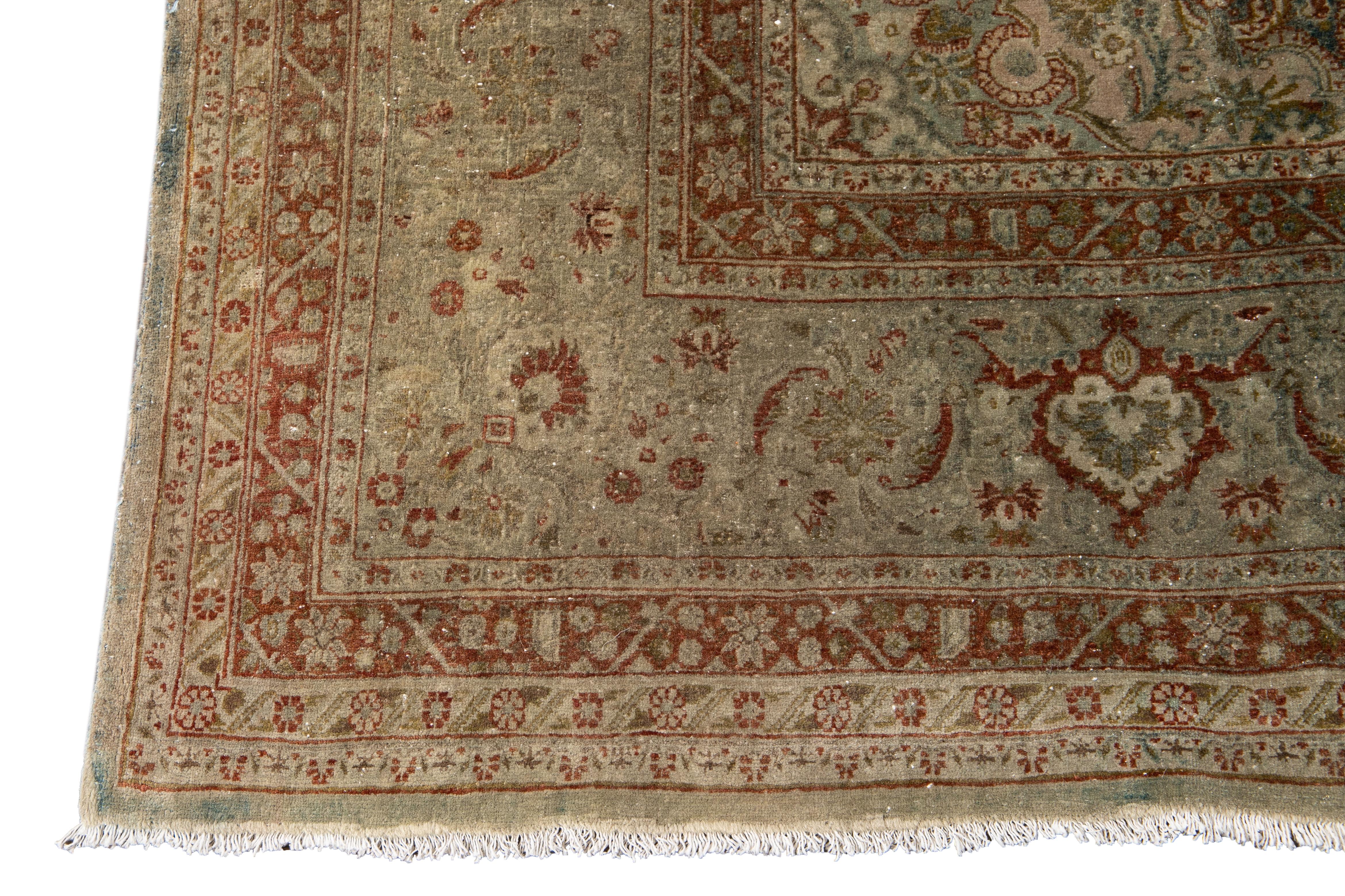 Tapis de laine Tabriz ancien du début du 20e siècle en vente 5