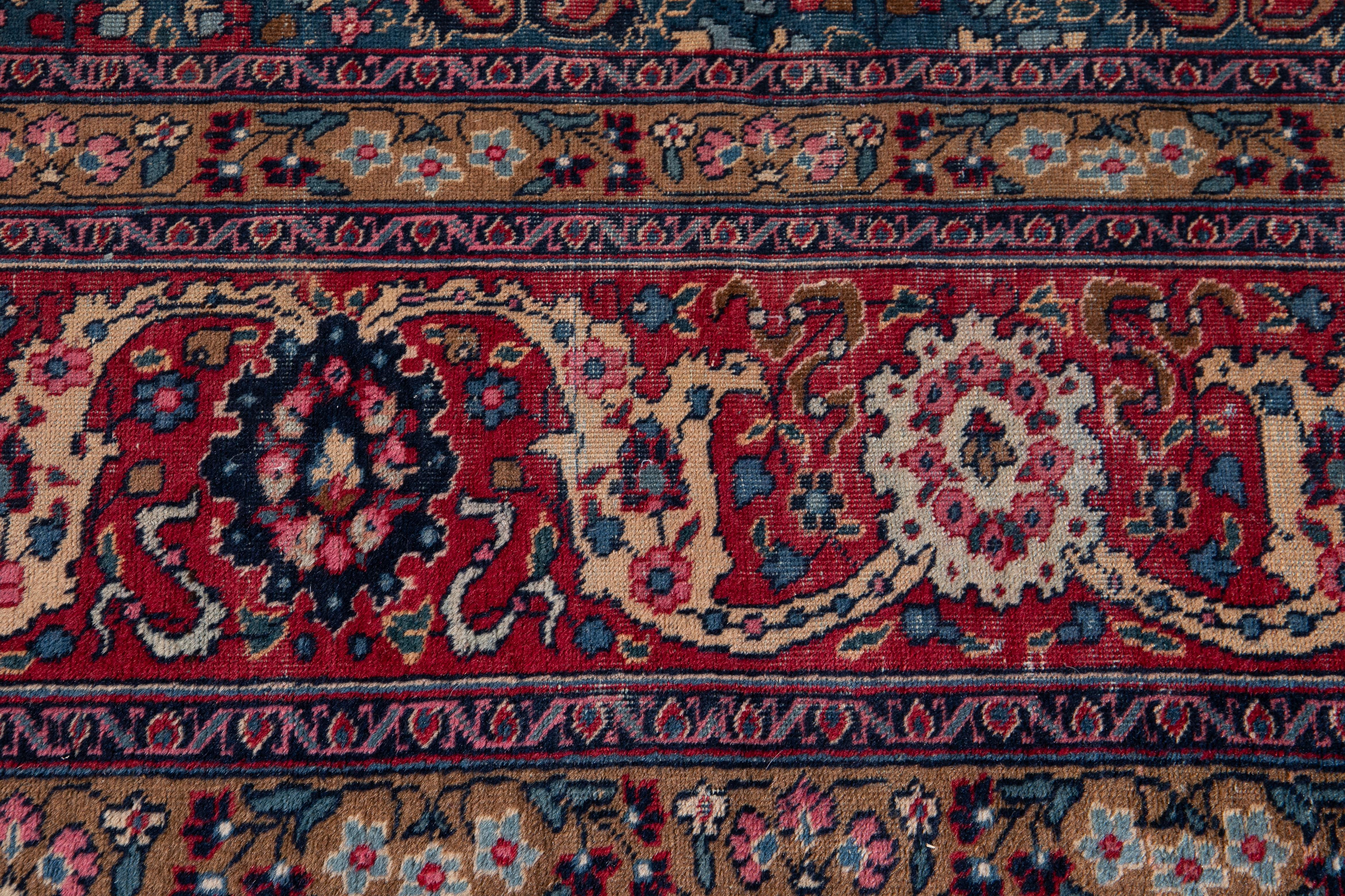 Early 20th Century Antique Tabriz Wool Rug For Sale 9
