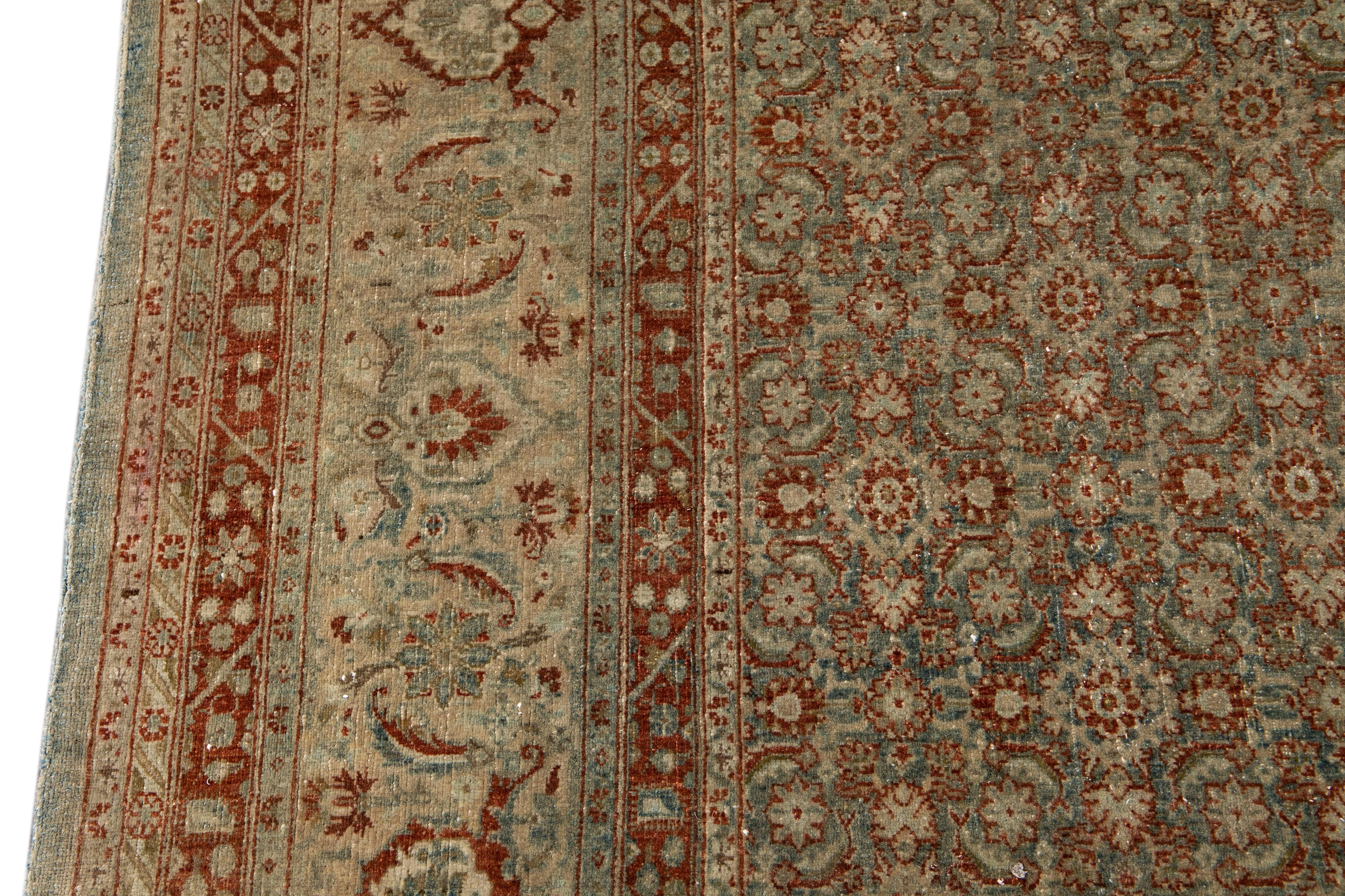 Early 20th Century Antique Tabriz Wool Rug For Sale 8