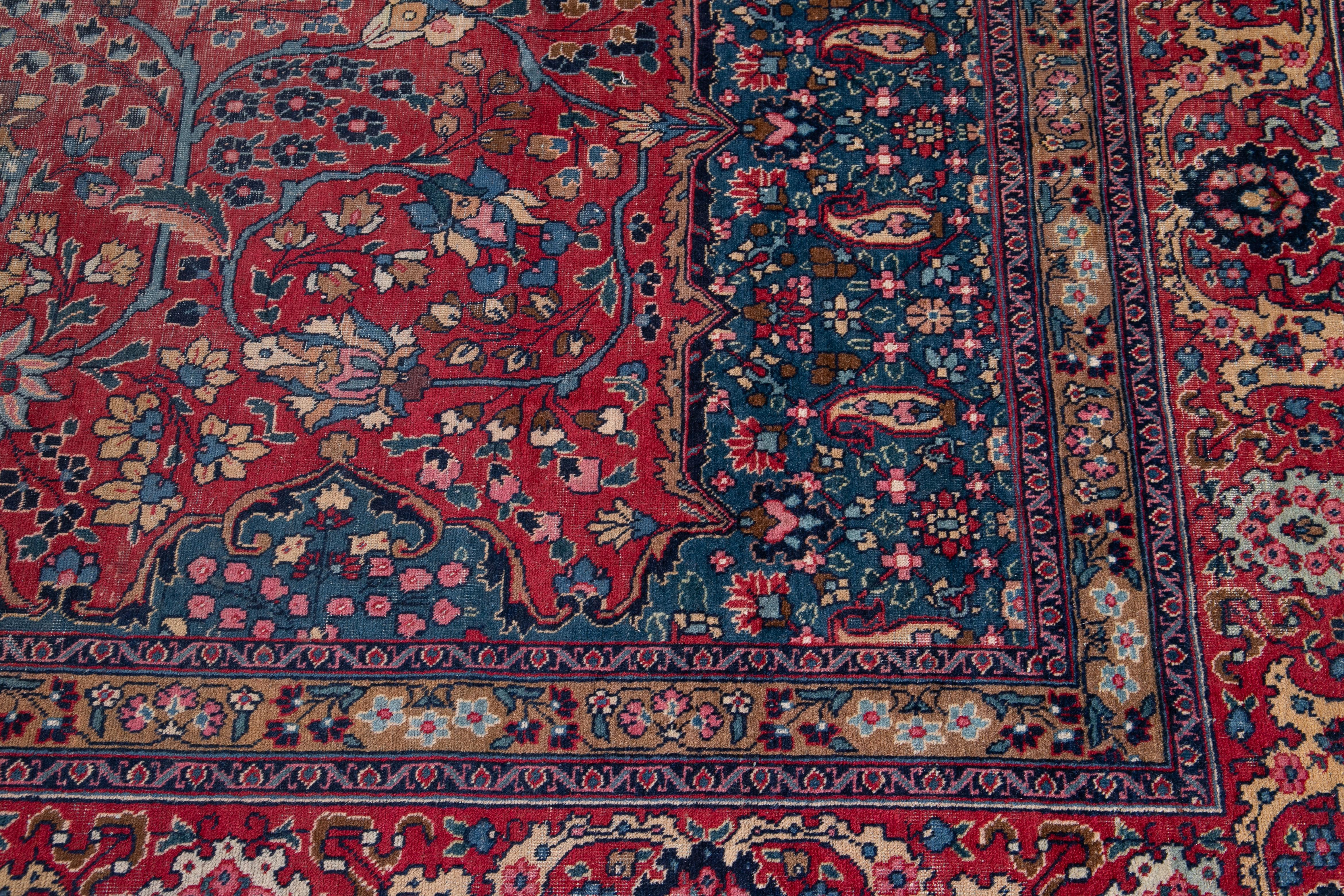 Early 20th Century Antique Tabriz Wool Rug For Sale 10