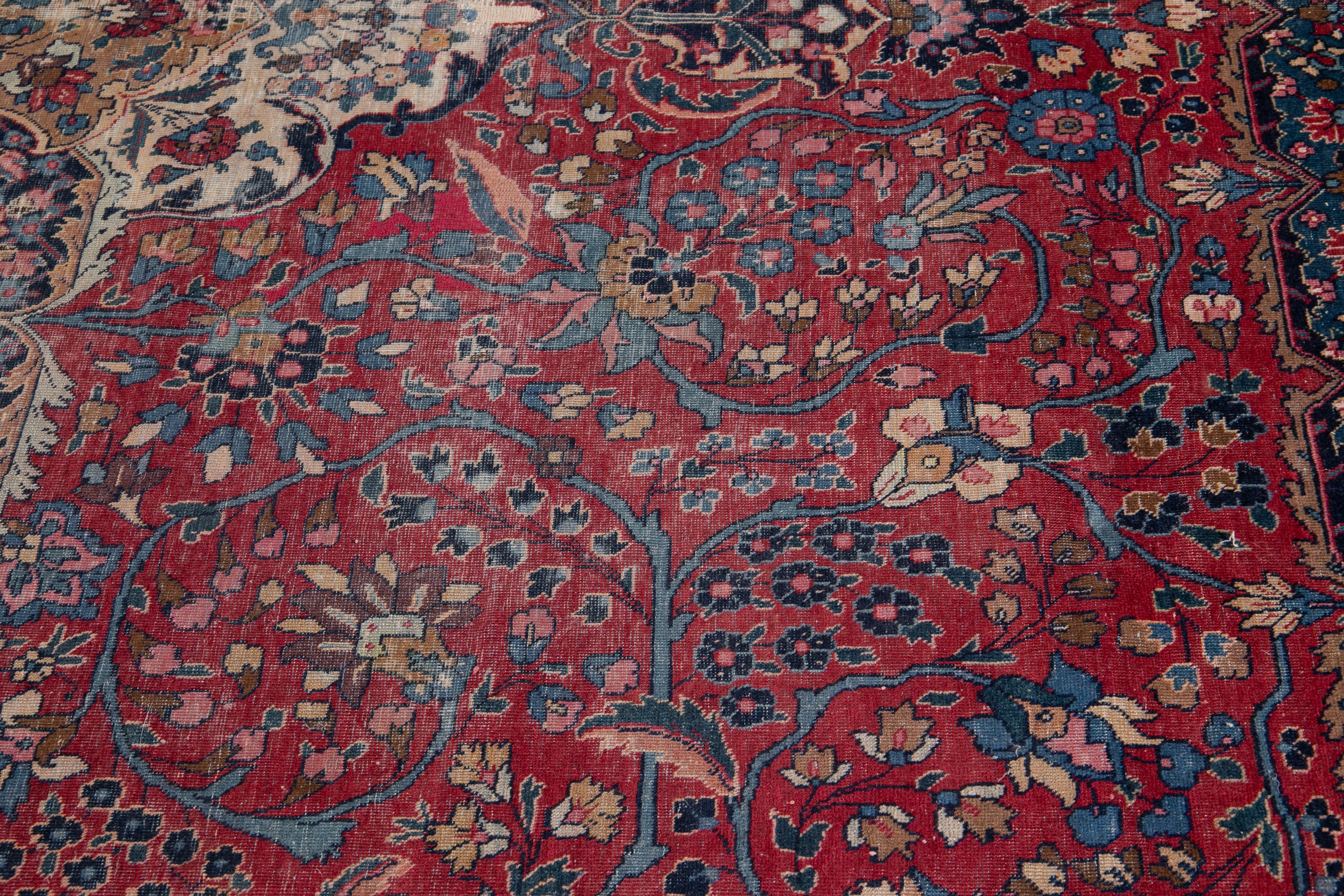 Early 20th Century Antique Tabriz Wool Rug For Sale 12